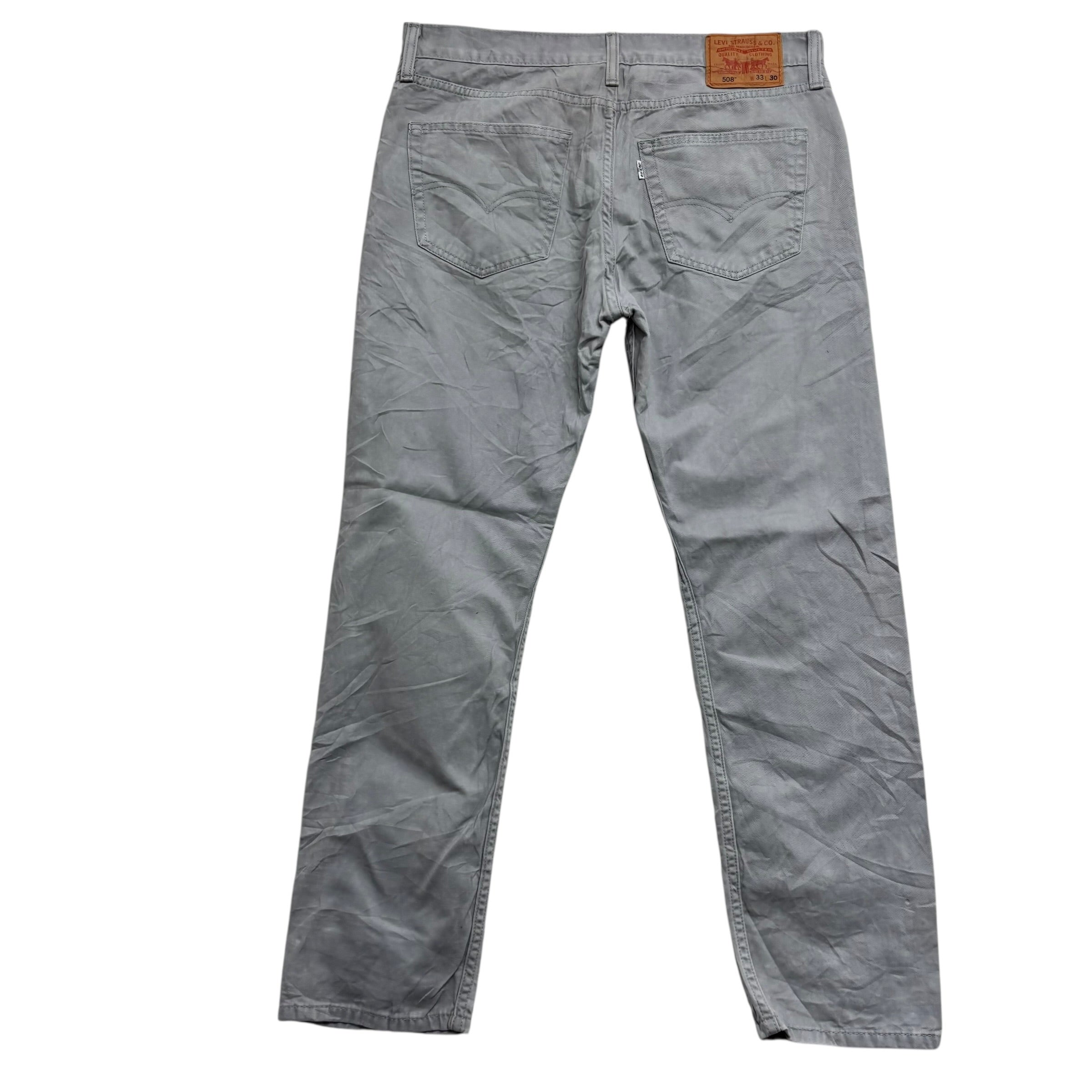 Levis 508 Jeans W33 L29 Mens Grey Regular Tapered Fit Vintage Pants