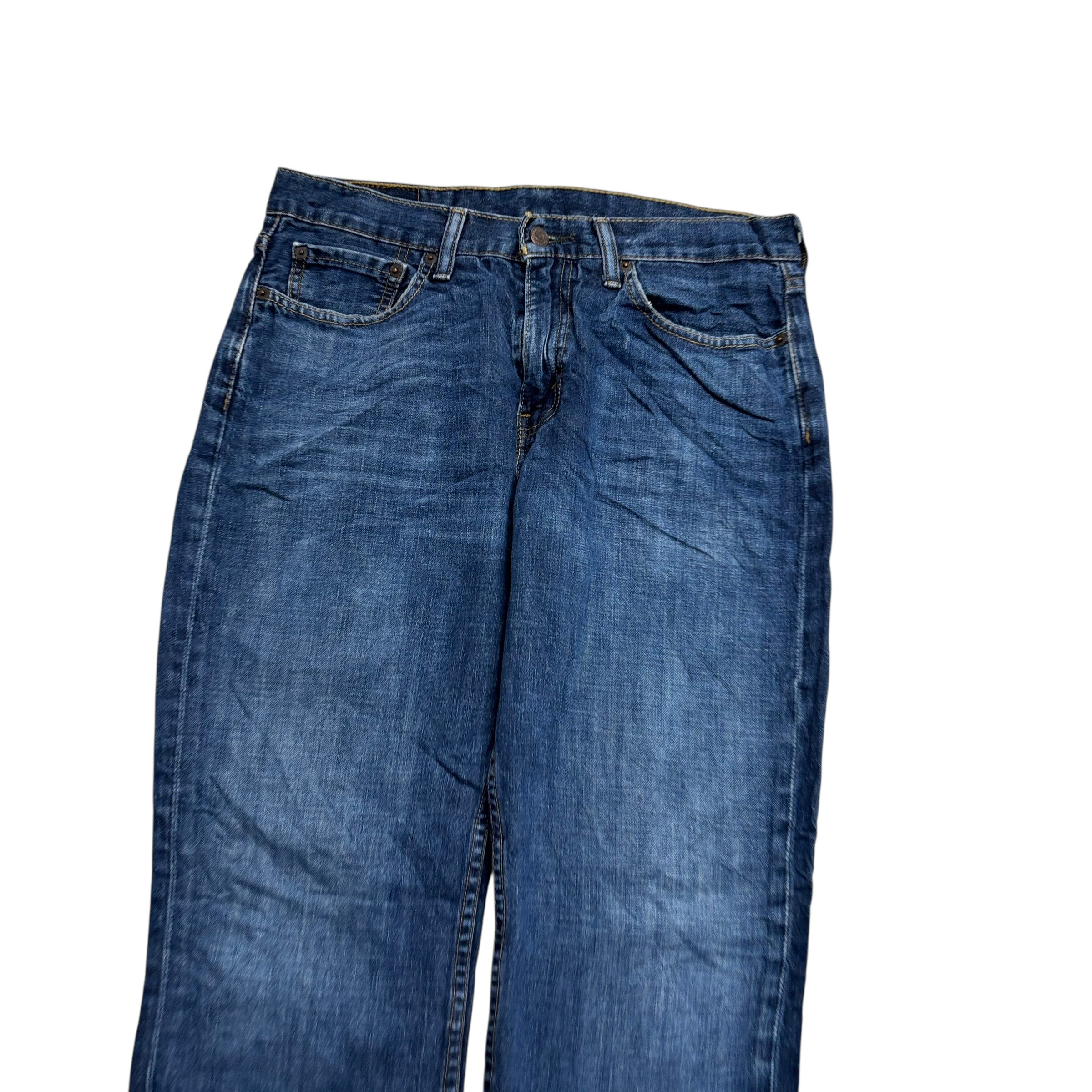 Levis 514 Jeans W32 L30 Mens Mid Blue Regular Straight Fit Stretch Denim (E)