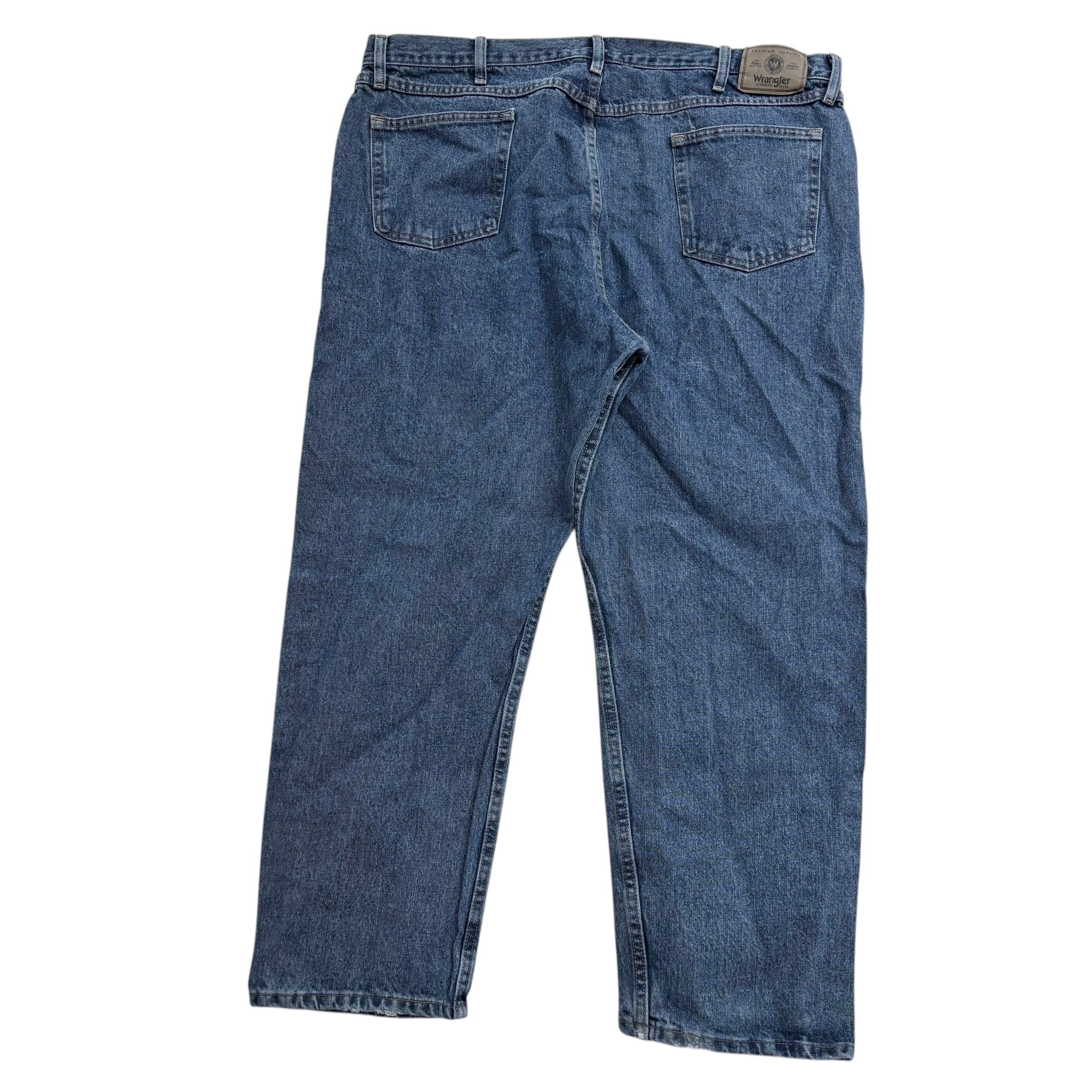 Wrangler Jeans W44 L30 Mens Mid Blue Relaxed Straight Fit Baggy Denim (E)