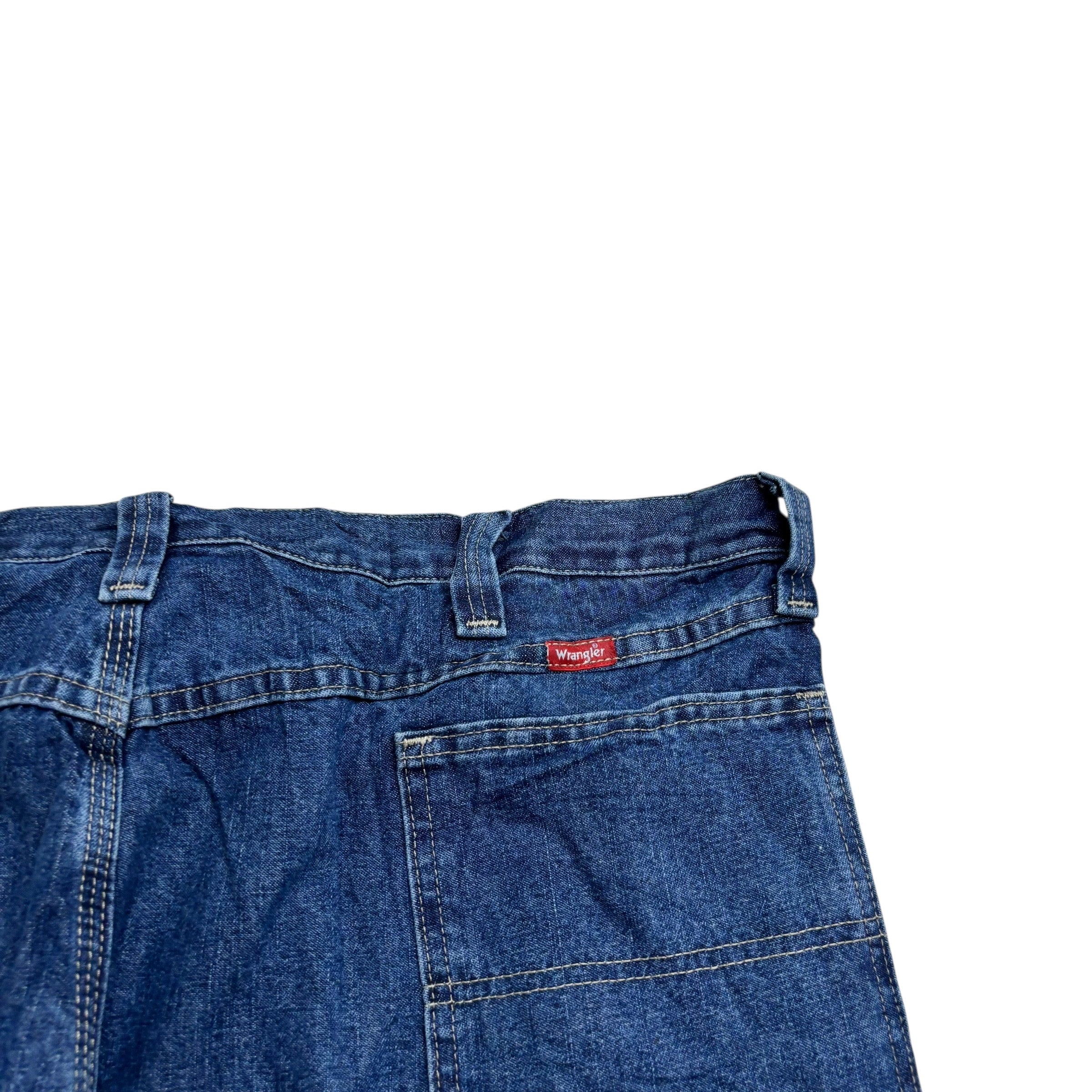 Wrangler Carpenter Jeans W44 L30 Mens Mid Blue Relaxed Straight Fit Denim (E)