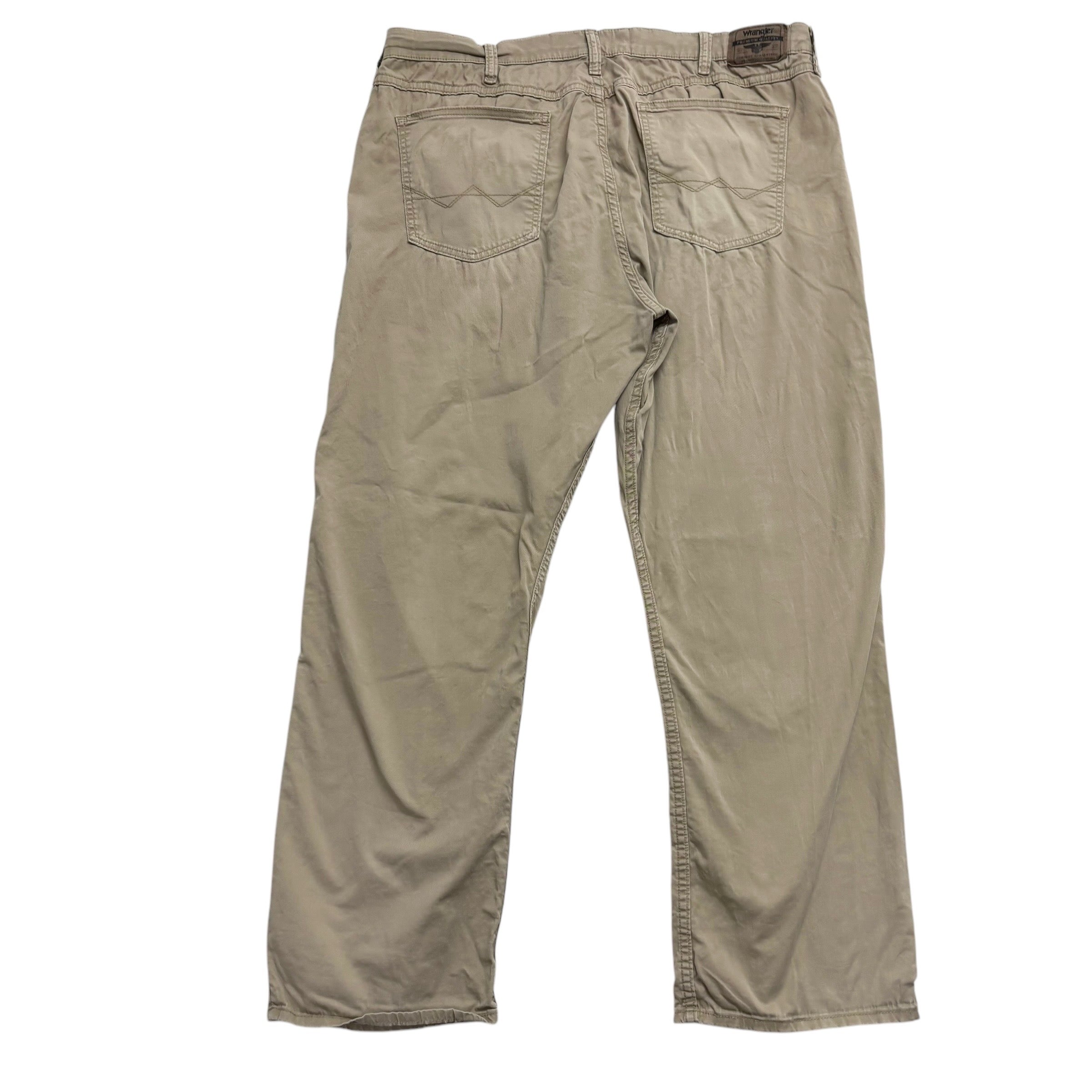 Wrangler Trousers W38 L30 Mens Beige Regular Straight Fit Stretch Pants (E)