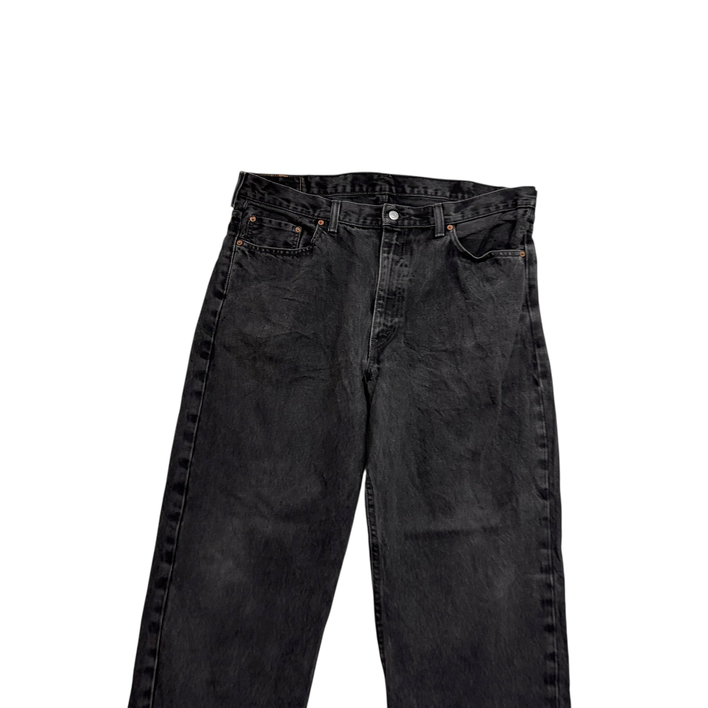 Levis 550 Jeans W40 L30 Mens Black Baggy Relaxed Straight Fit Denim (E)