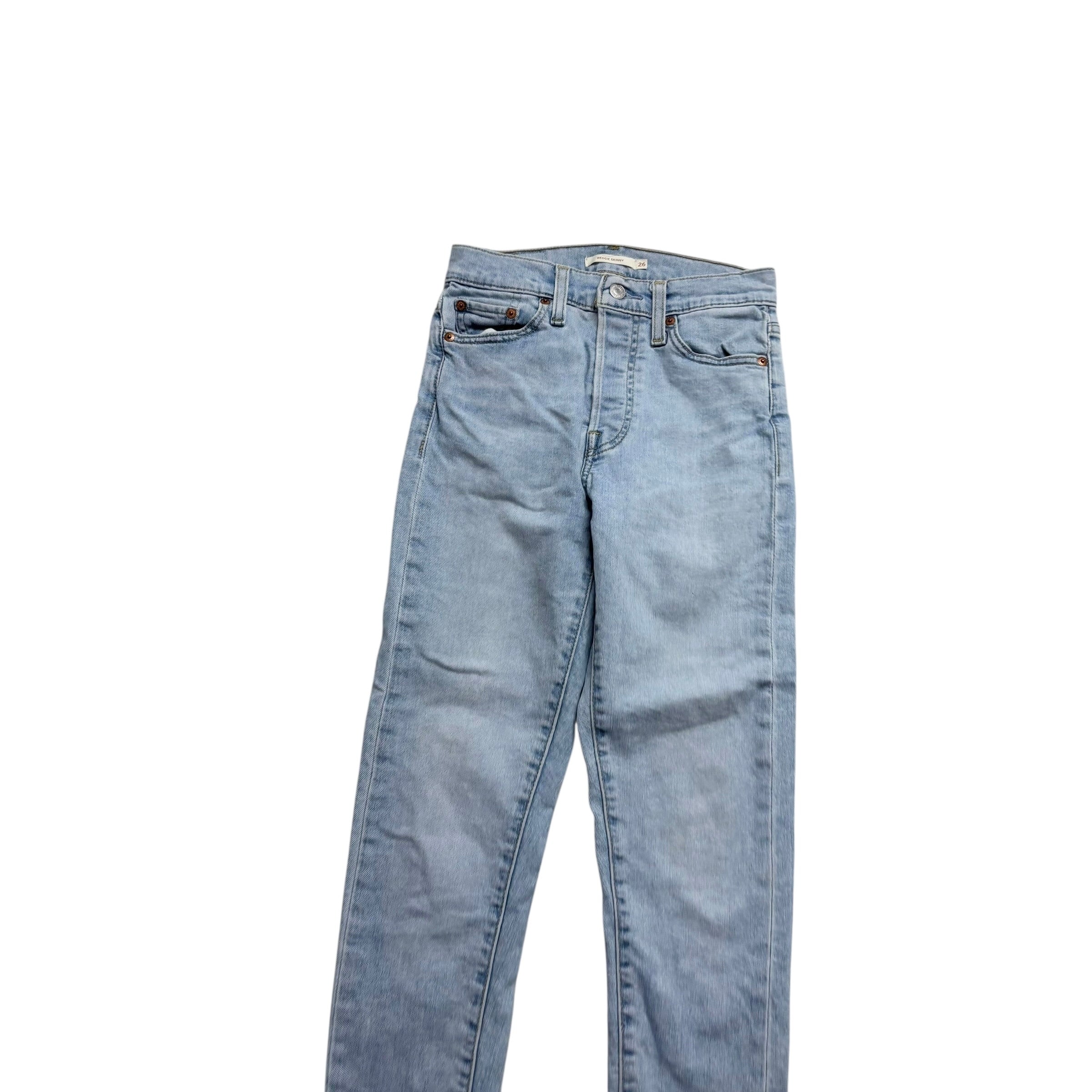 Levis Wedgie Skinny Jeans W25 W26 Womens Light Blue Stretch Denim