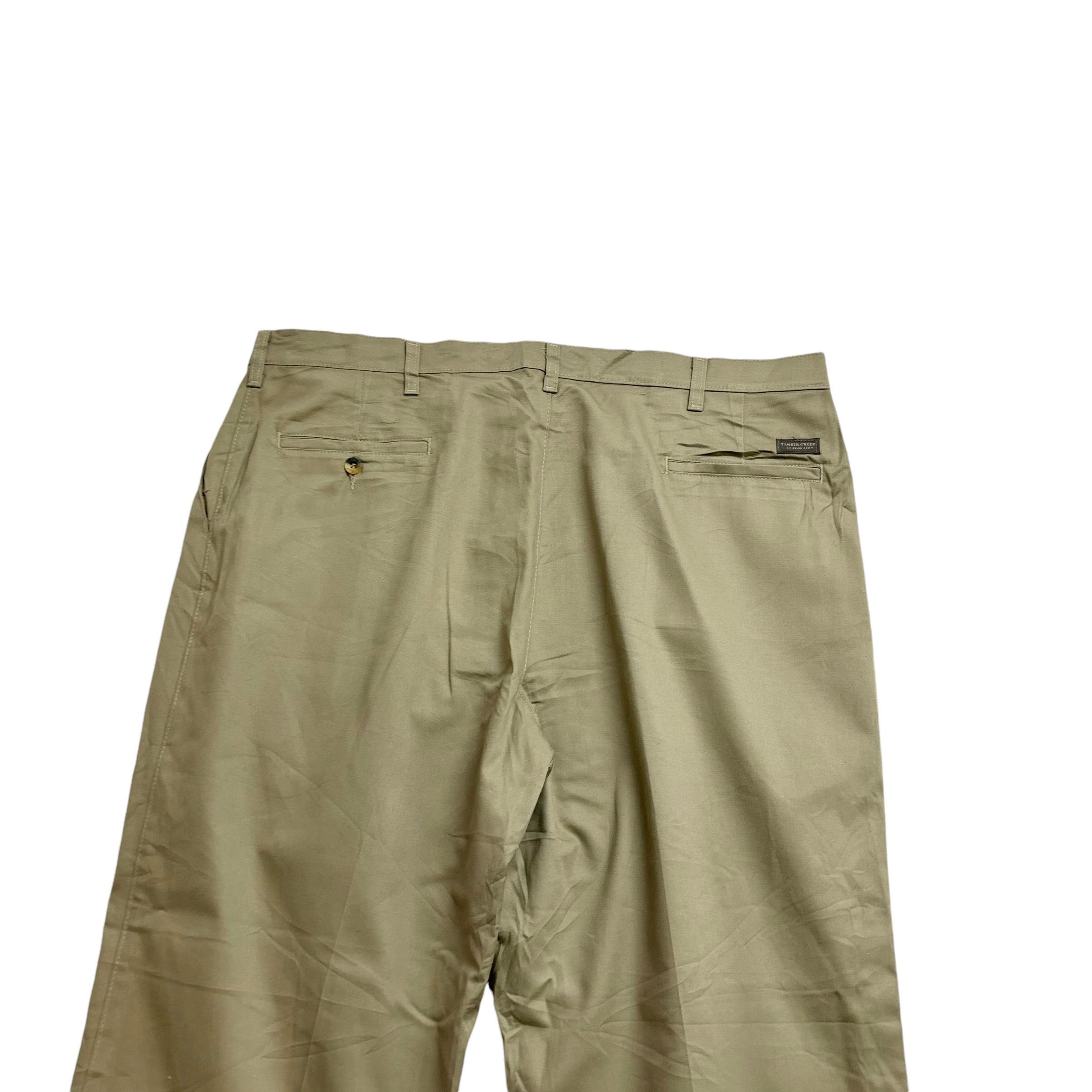 Wrangler Trousers W42 L30 Mens Beige Relaxed Straight Fit Cotton Pants