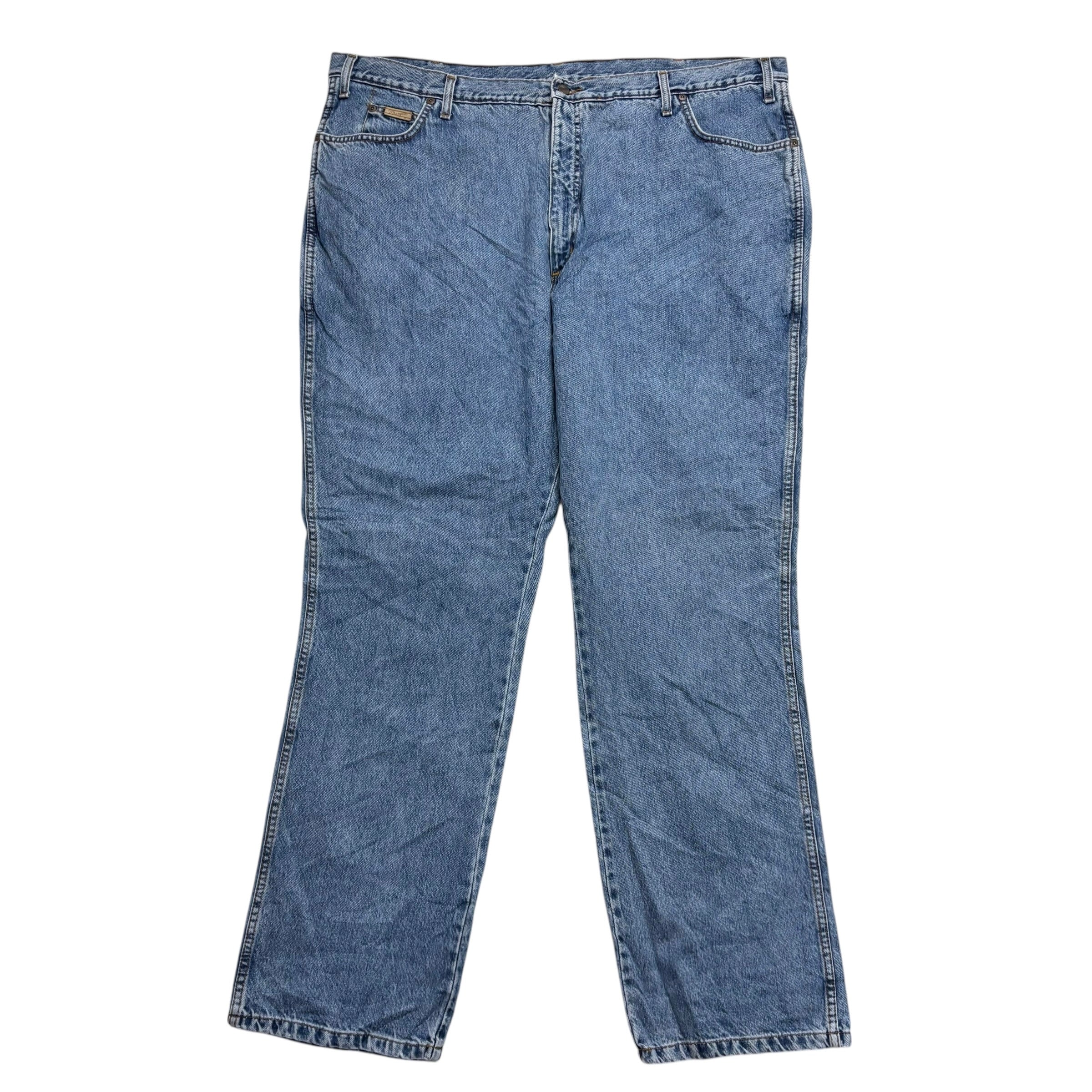 Wrangler Texas Jeans W46 L34 Mens Light Blue Regular Straight Fit Vintage (E)
