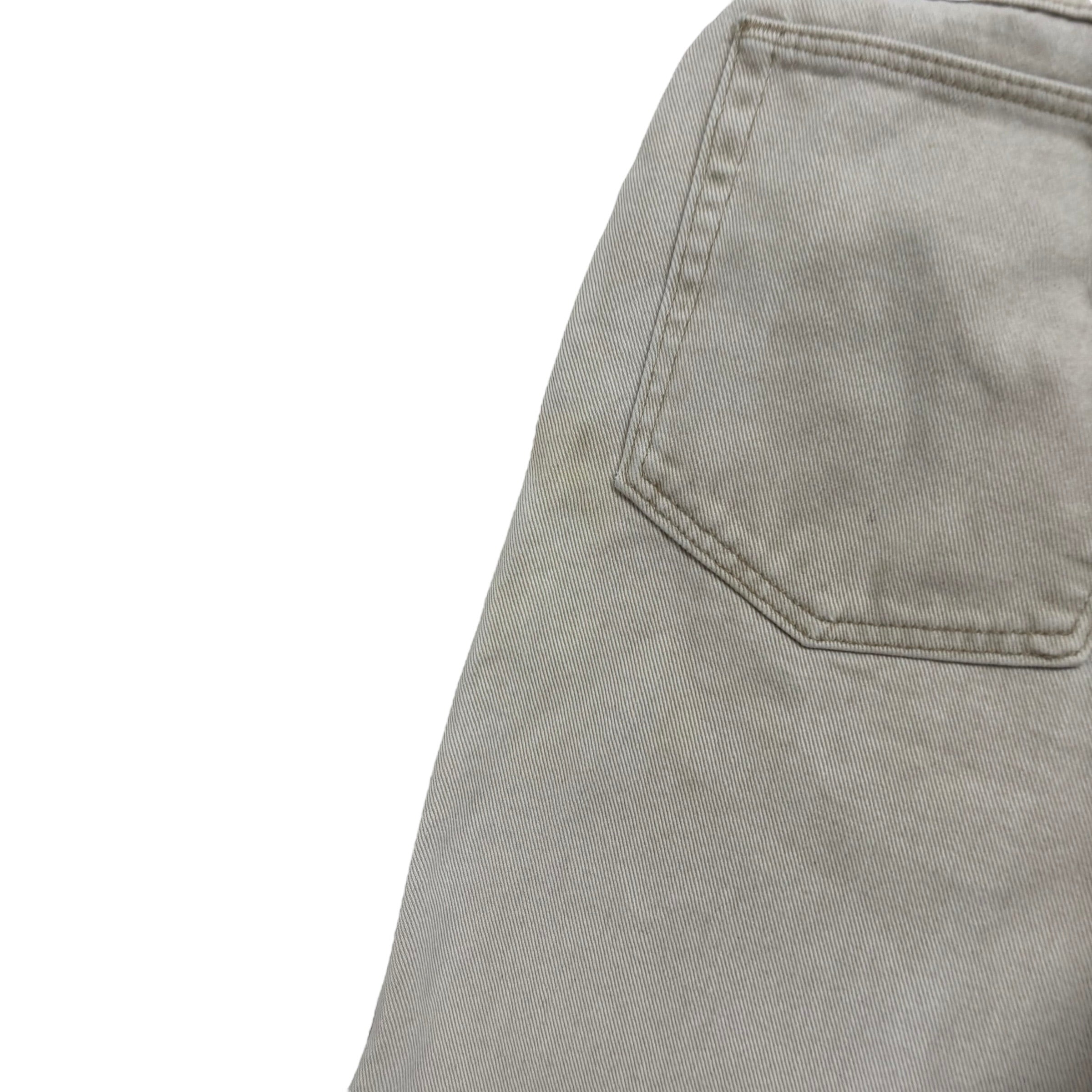 Vintage Wrangler Baggy Jorts W34 Mens Denim Shorts Cream Relaxed USA Made (F)