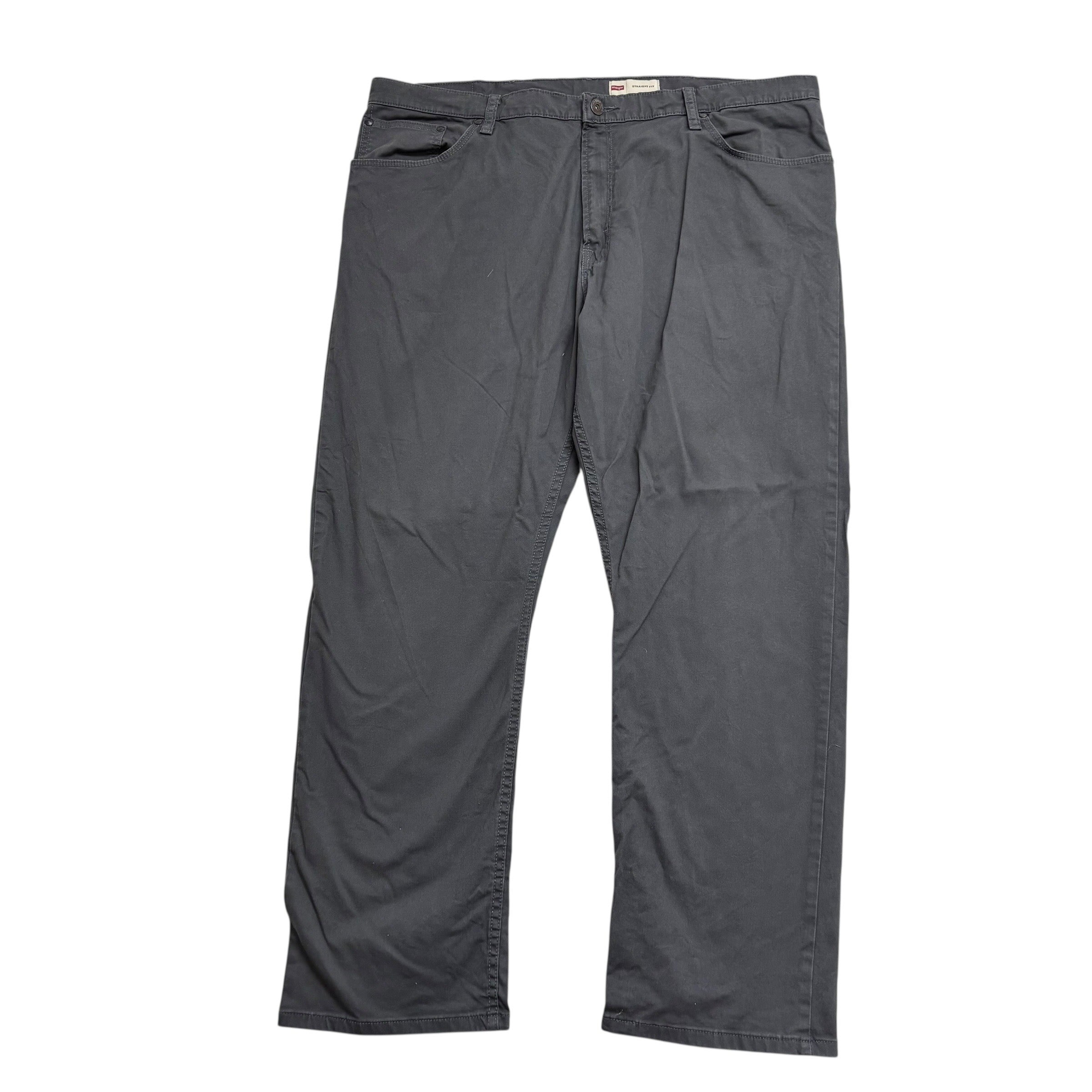 Wrangler Trousers W42 L30 Mens Grey Regular Straight Fit Stretch Pants (E)