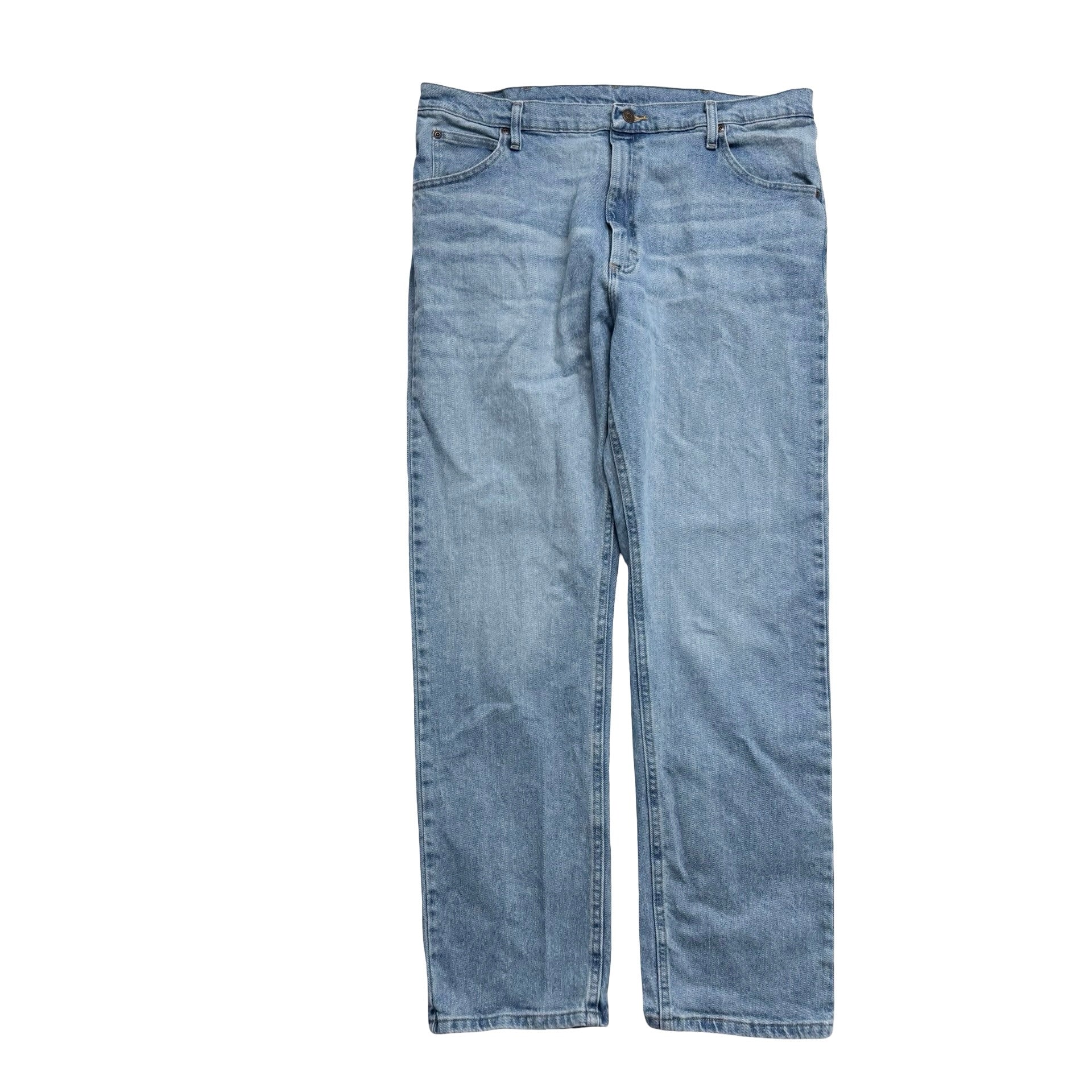 Wrangler Jeans W40 L32 Mens Light Blue Regular Straight Fit Stretch Denim (E)