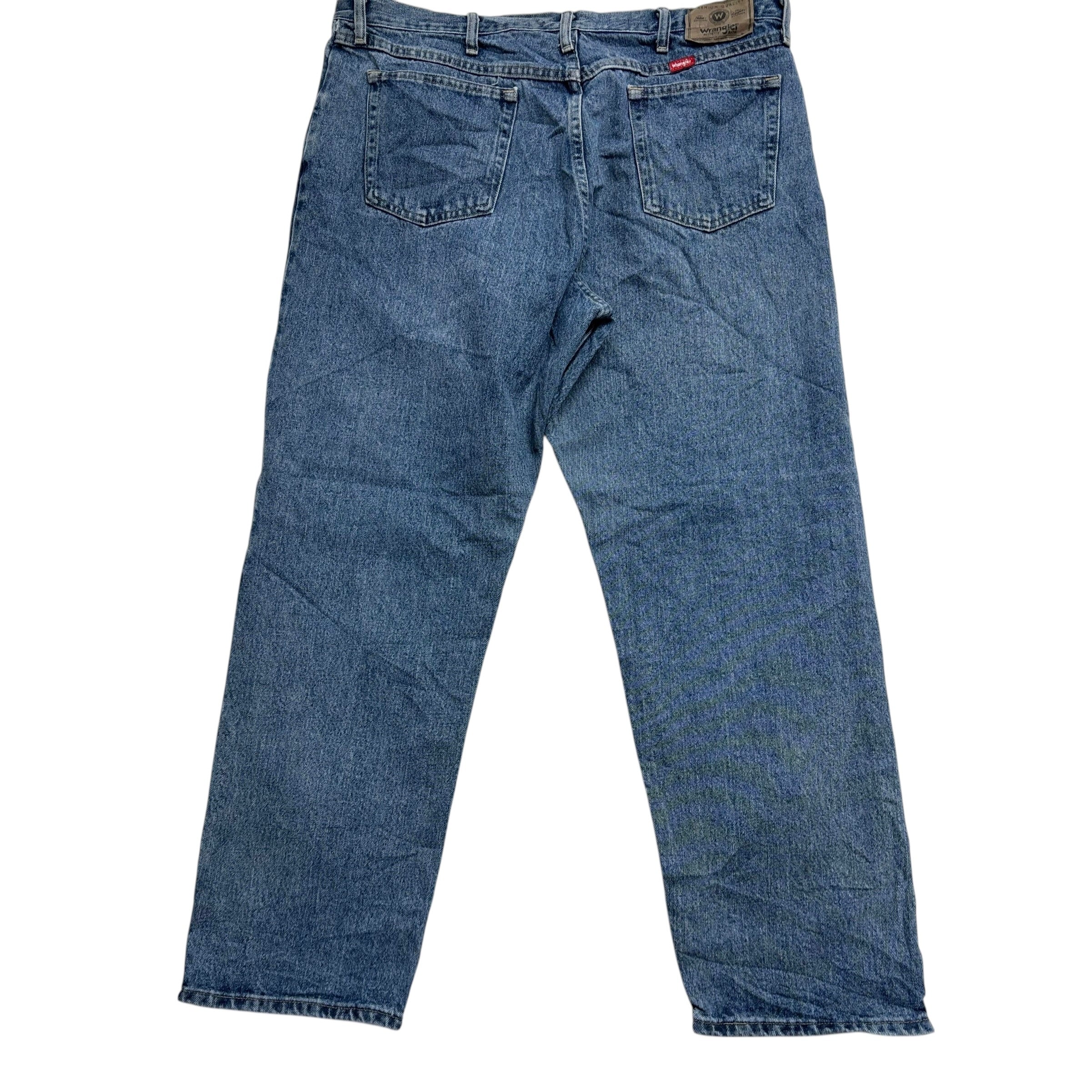 Wrangler Jeans W40 L30 Mens Mid Blue Relaxed Straight Fit Denim (E)
