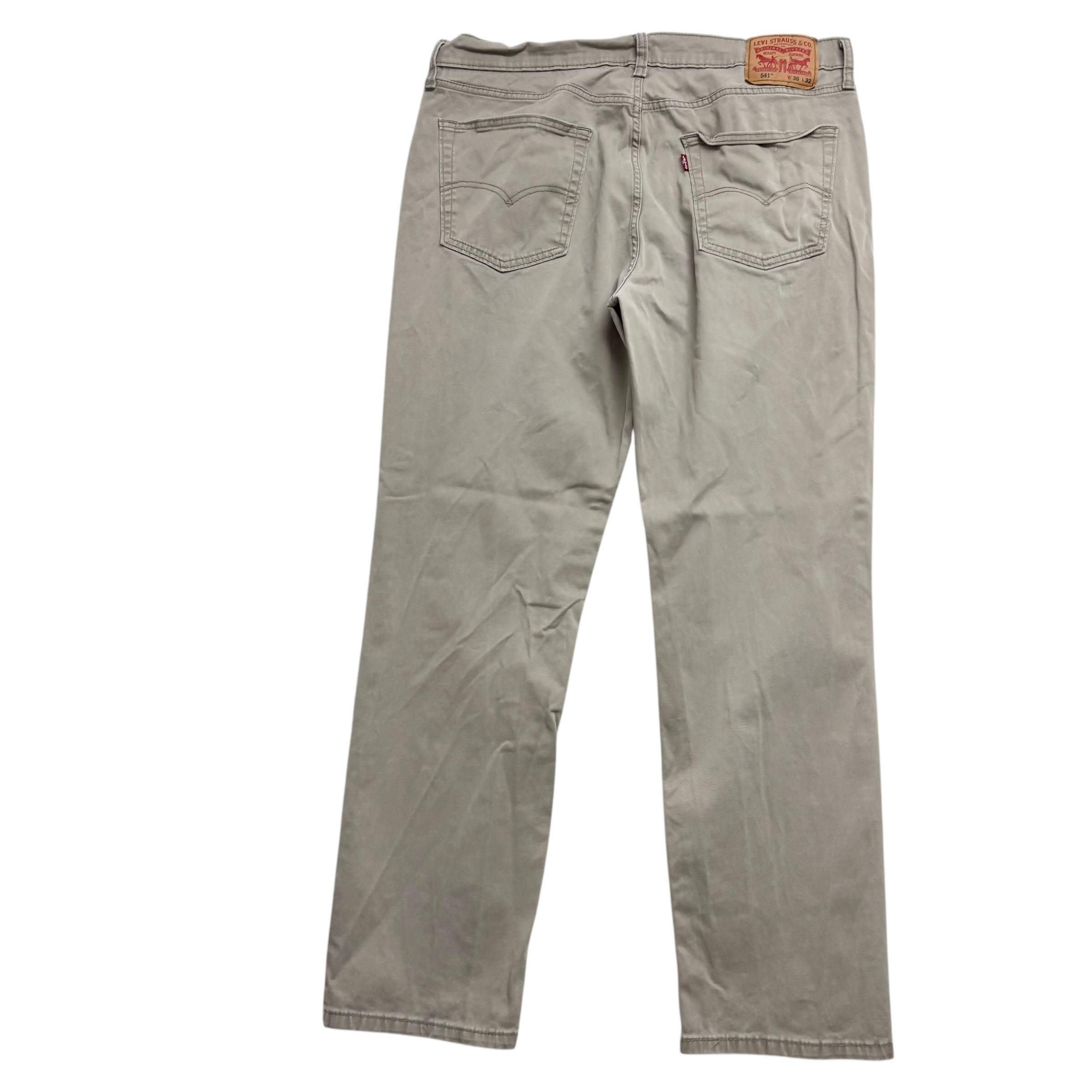 Levis 541 Trousers W36 L32 Mens Beige Athletic Tapered Fit Stretch Pants (E)