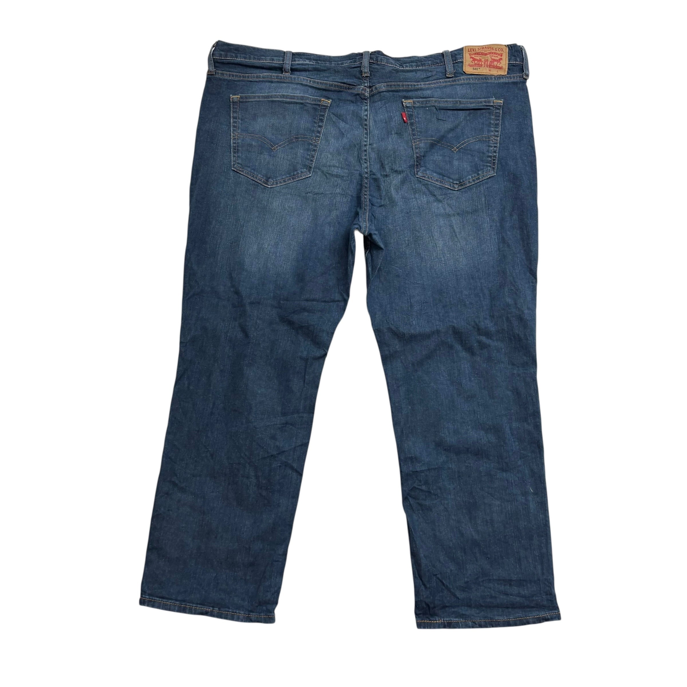 Levis 541 Jeans W46 L28 Mens Dark Blue Athletic Tapered Fit Stretch Denim (E)