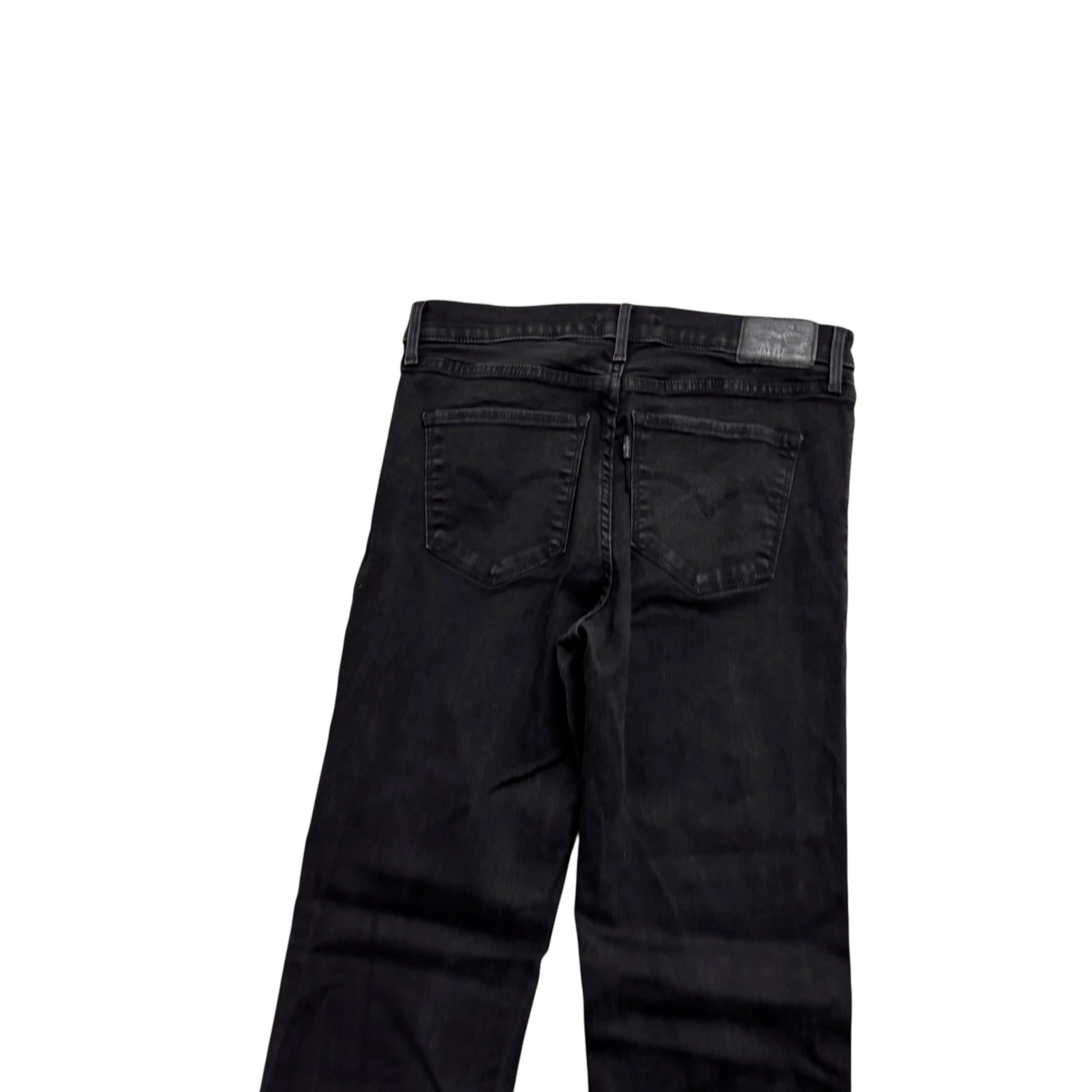 Levis 314 Jeans W30 L32 Womens Shaping Straight Fit Black Stretch Denim (E)