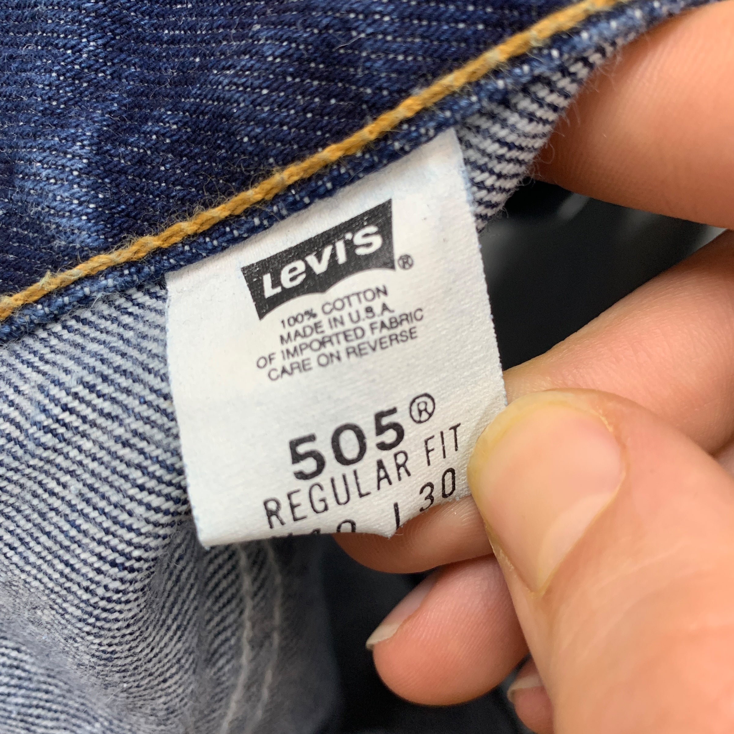 Levis 505 Jeans W40 L30 Mens Made In USA Dark Blue Straight Fit Vintage Denim