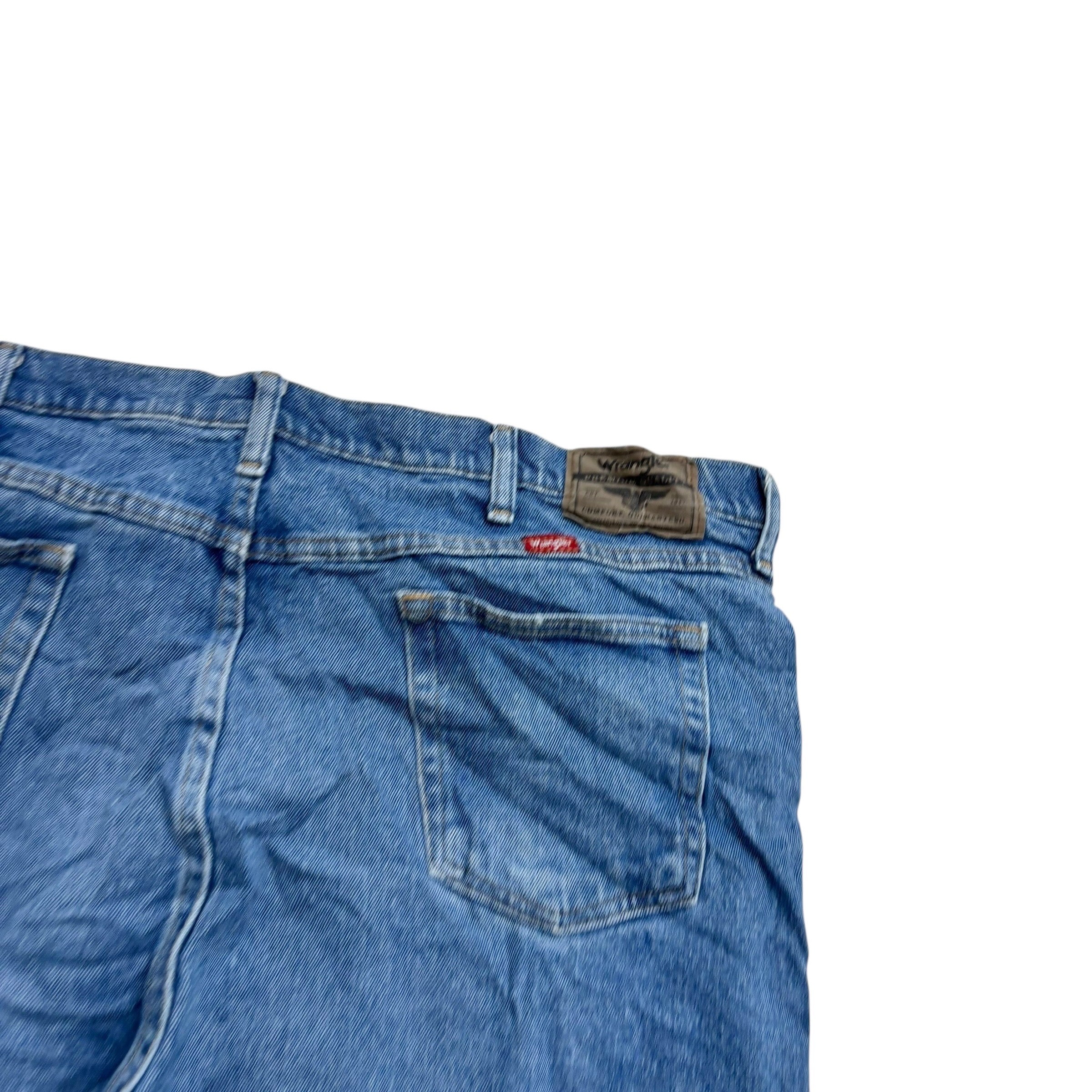 Wrangler Jeans W42 L30 Mens Mid Blue Relaxed Tapered Fit Stretch Denim