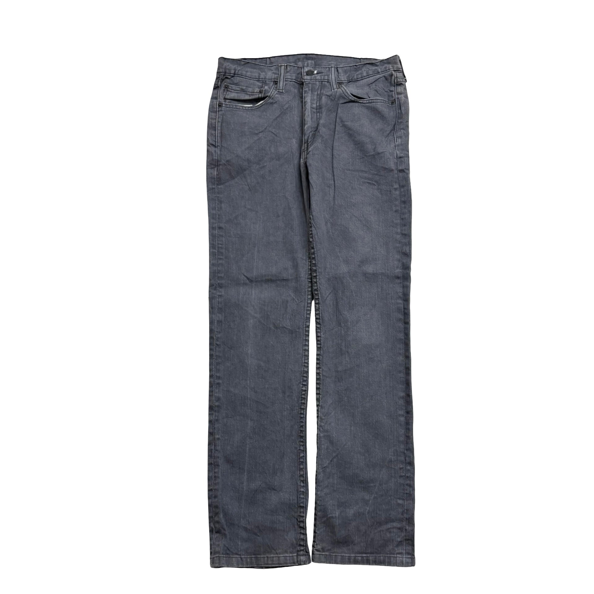 Levis 514 Jeans W32 L32 Mens Grey Regular Straight Fit Stretch Denim (E)
