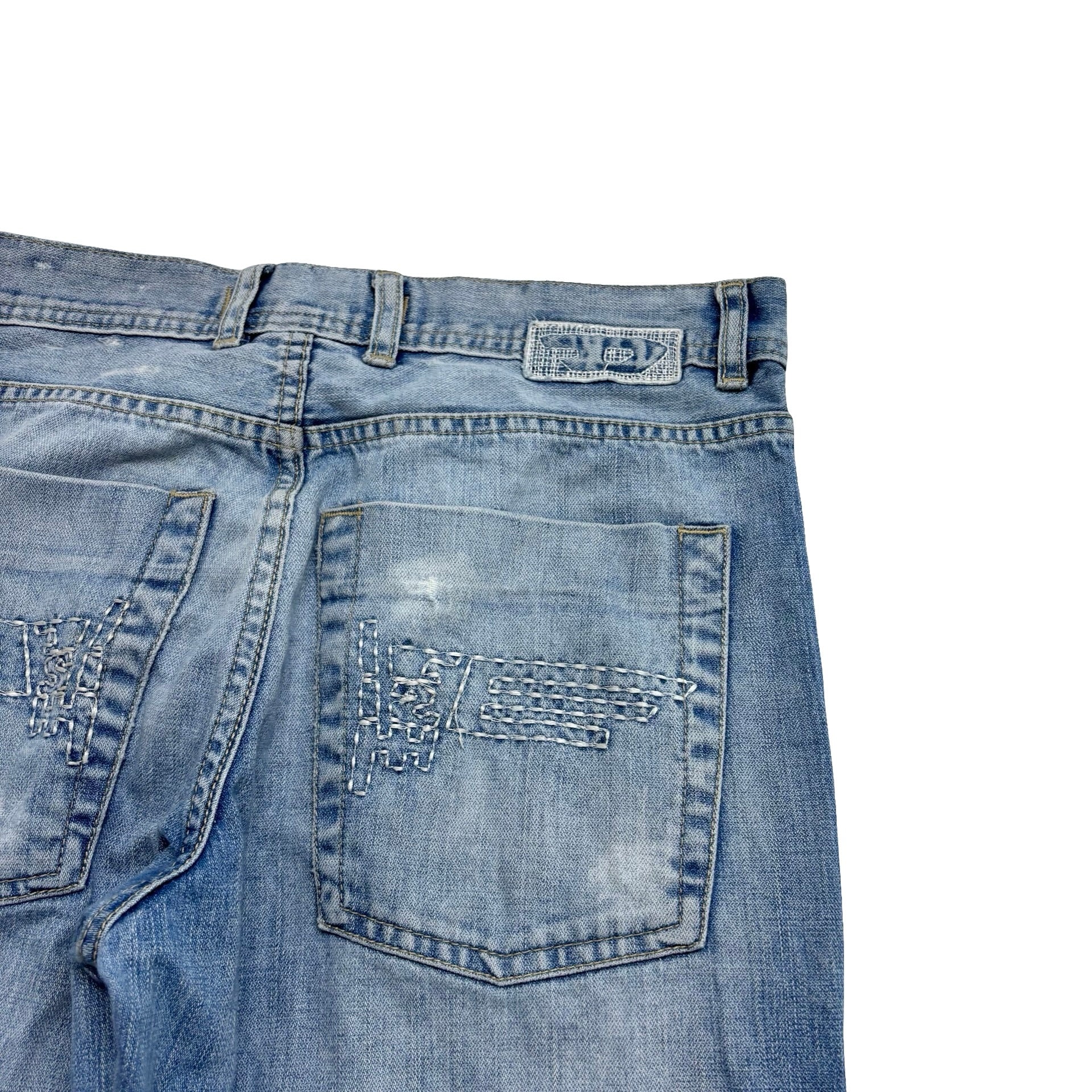 Diesel Y2K Bootcut Jeans W32 L30 Mens Light Blue Regular Fit Vintage Denim