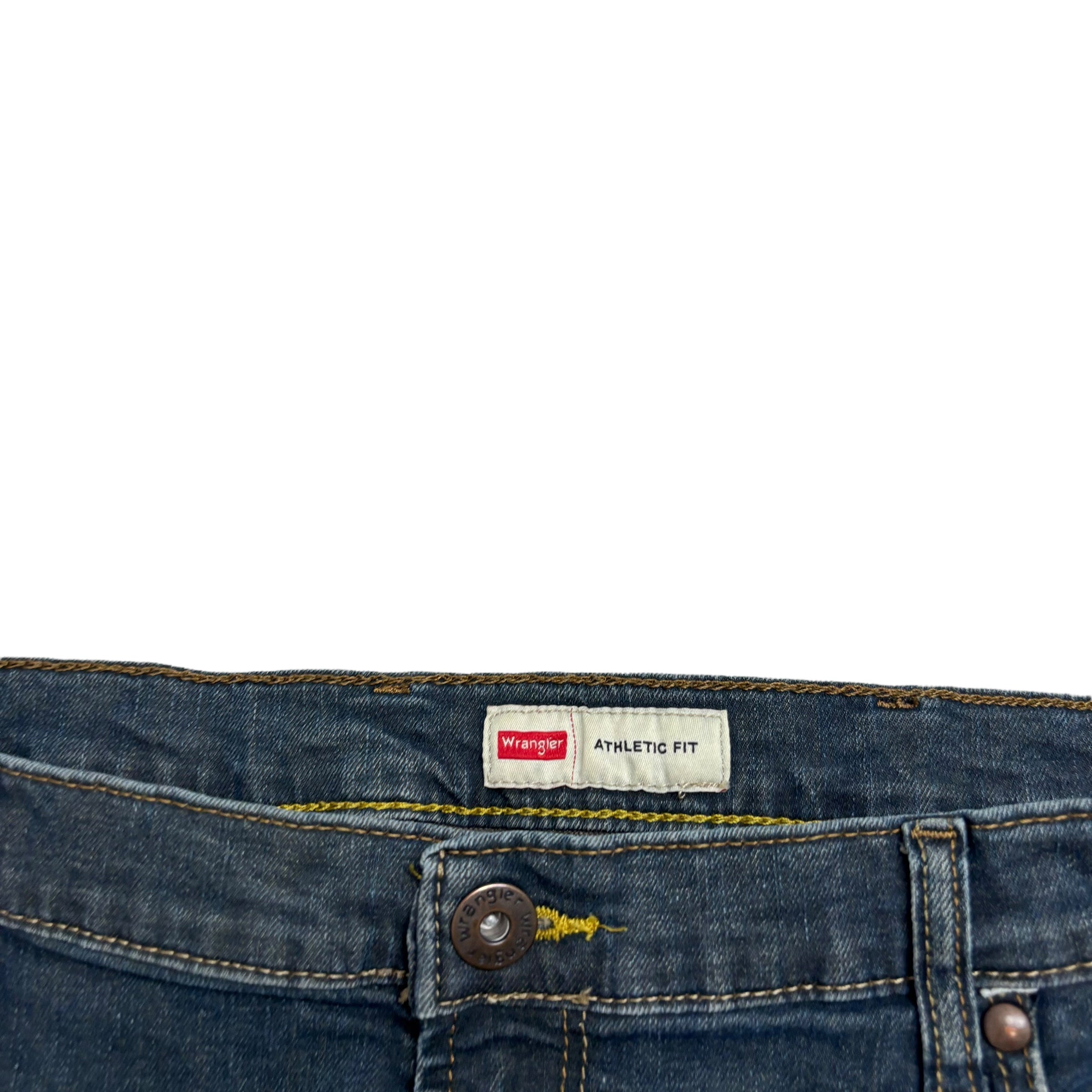 Wrangler Jeans W38 L30 Mens Dark Blue Athletic Fit Stretch Denim (E)