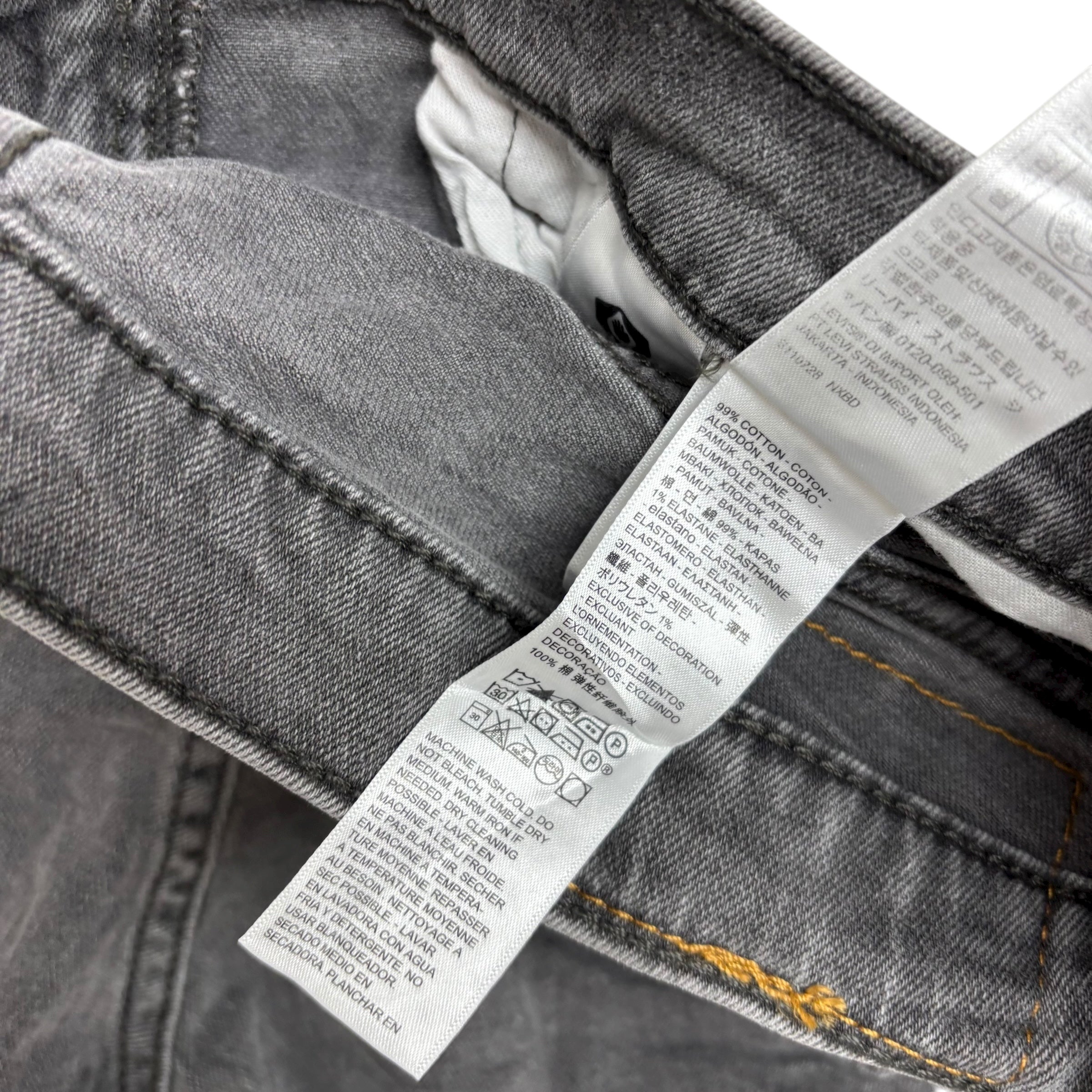 Levis 559 Jeans W34 L32 Mens Grey Baggy Relaxed Straight Fit Stretch Denim (E)