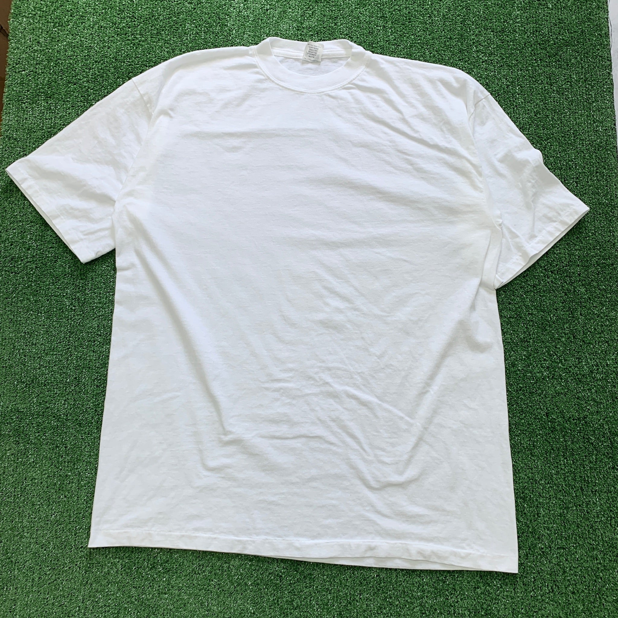 Vintage T Shirt Mens XXL White Single Stitch Plain Blank 90s