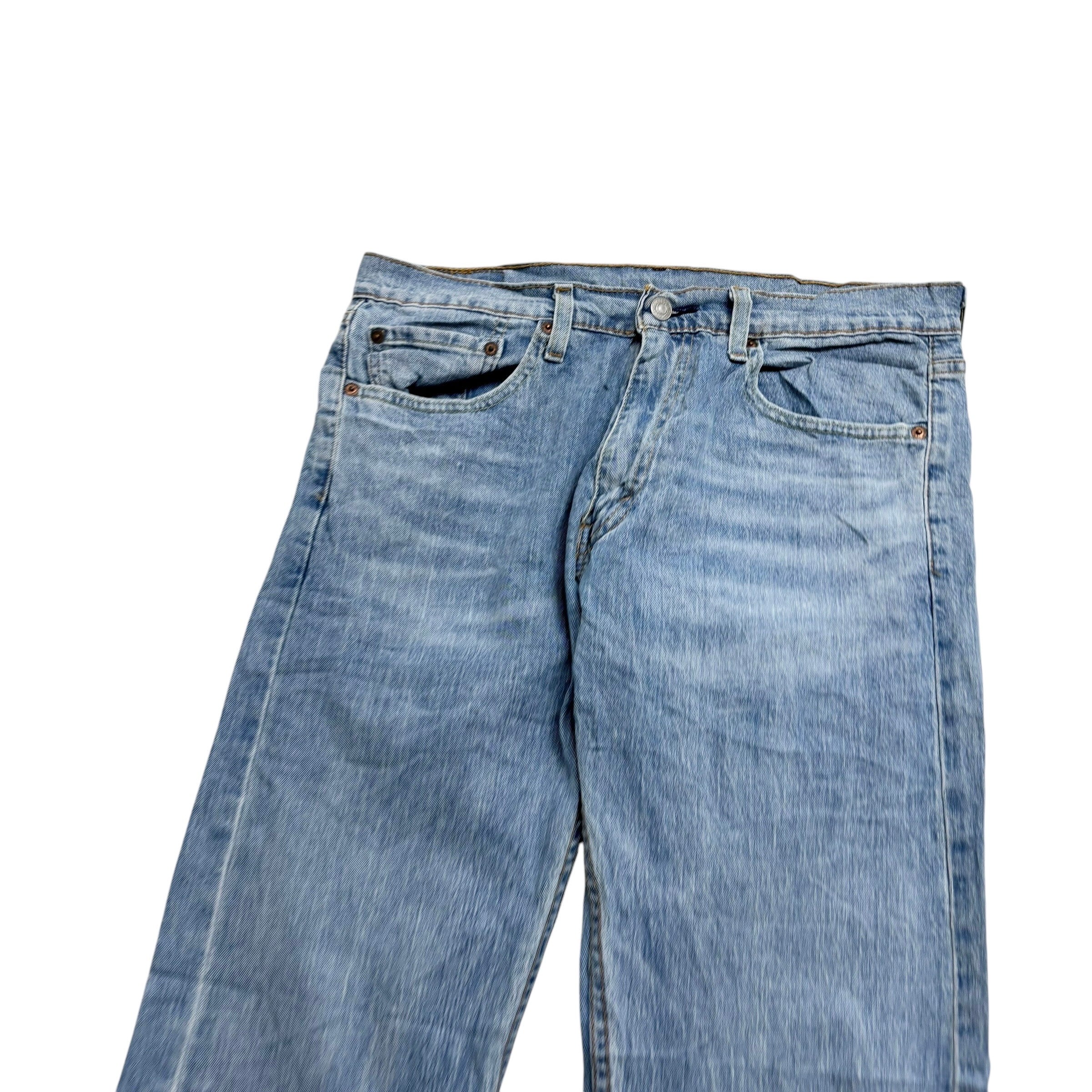 Levis 505 Jeans W32 L30 Mens Light Blue Regular Straight Fit Stretch Denim
