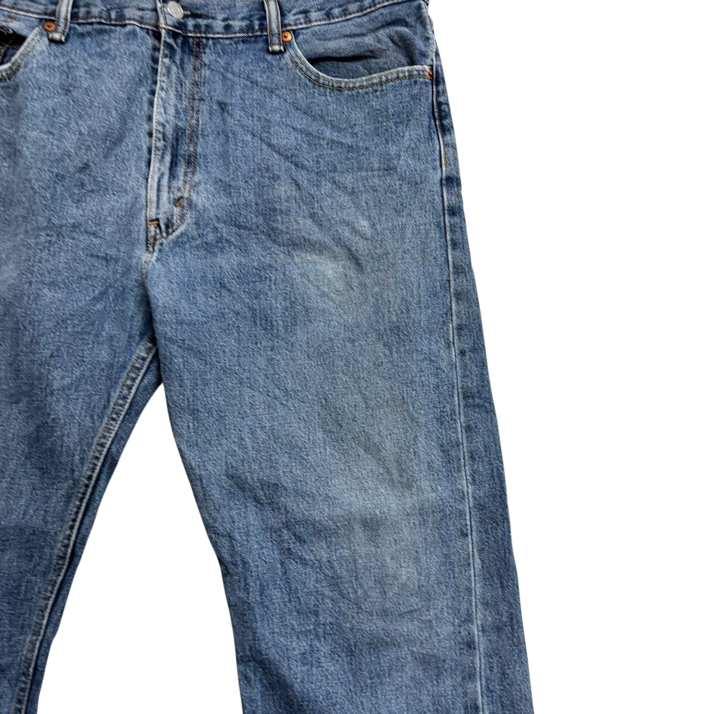 Levis 505 Jeans W40 L30 Mens Mid Blue Regular Straight Fit Denim