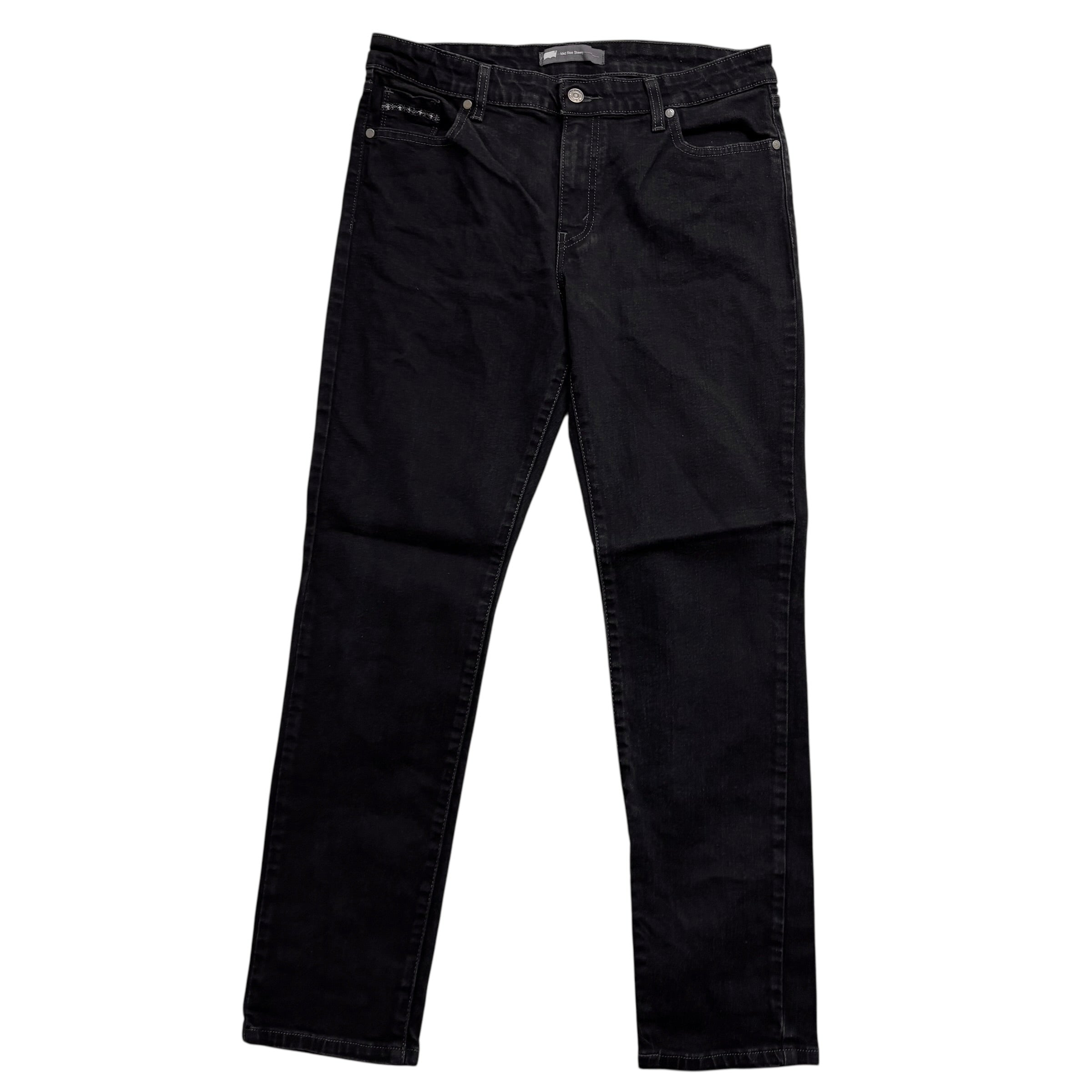Levis Jeans W32 L31 Womens Skinny Fit Black Stretch Vintage Denim (E)