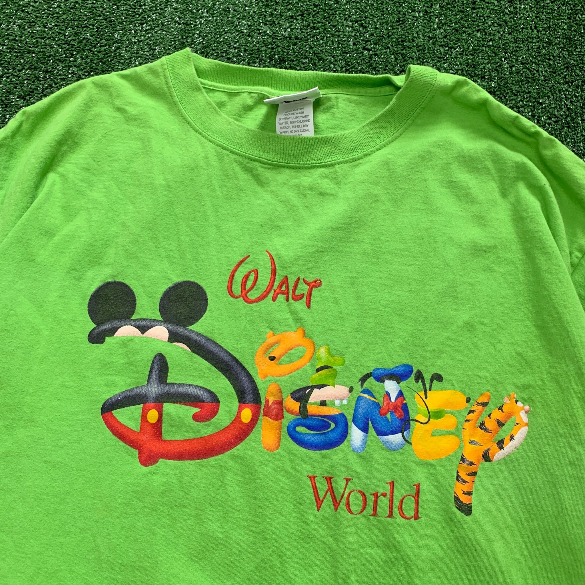 Vintage T Shirt Mens XL Green Graphic Print 90s Disney Cartoon