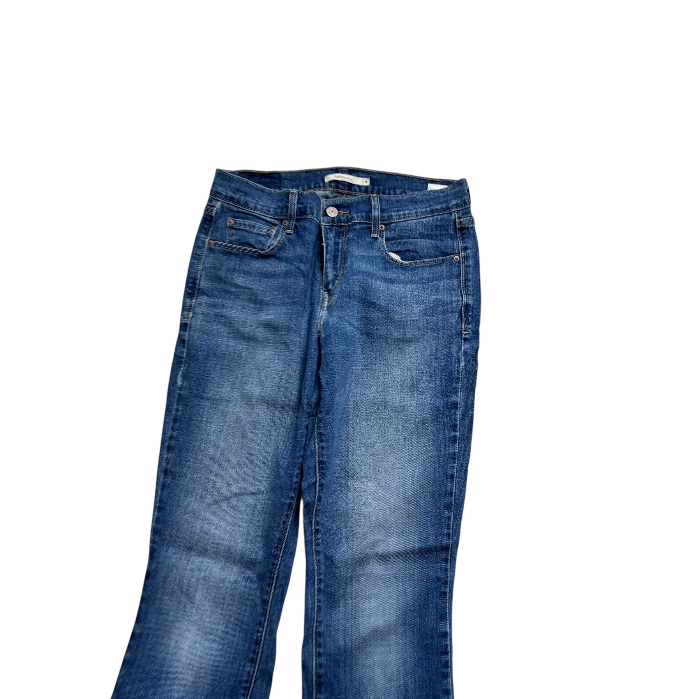 Levis 515 Jeans W27 L32 Womens Regular Bootcut Mid Blue Stretch Denim (E)