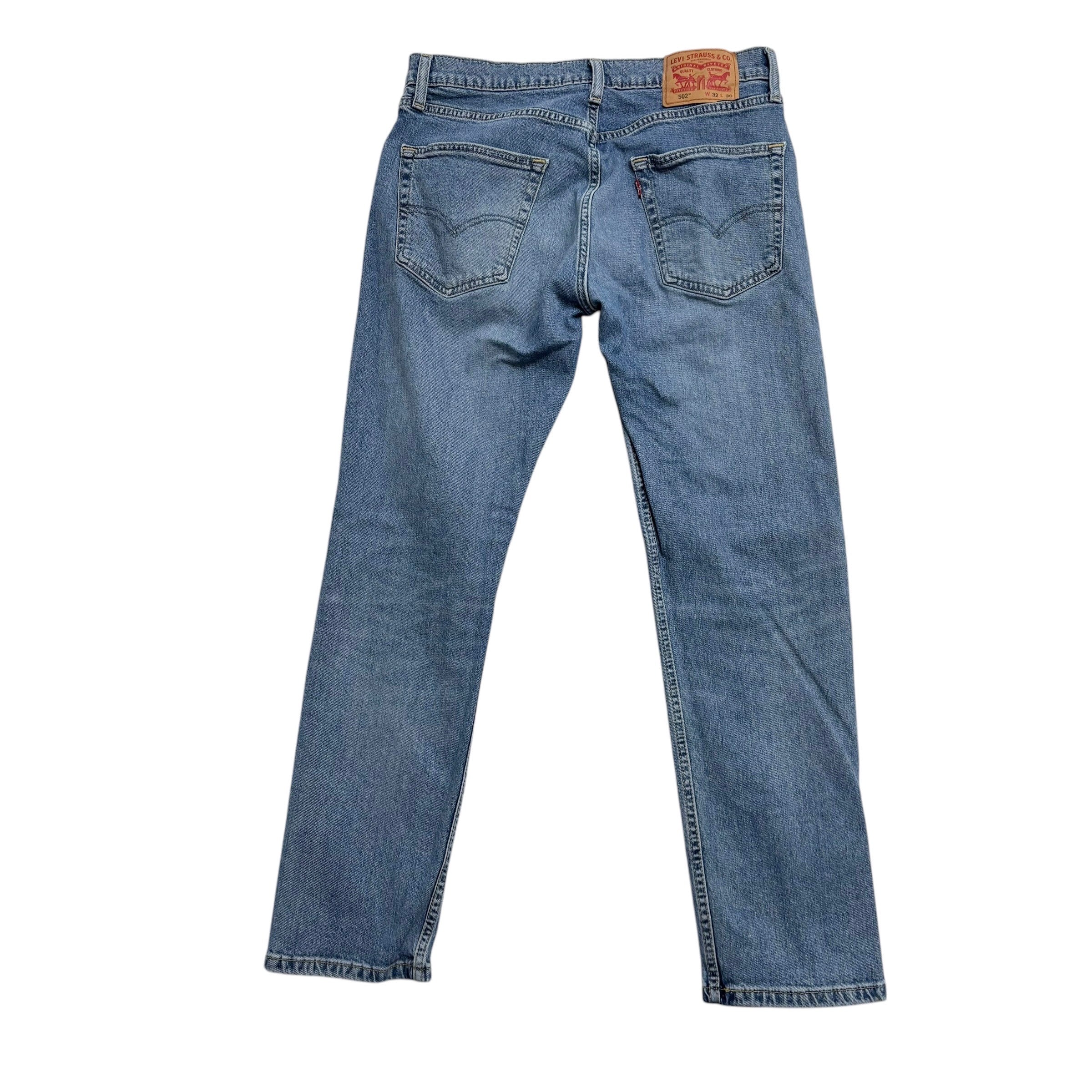 Levis 502 Jeans W32 L30 Mens Light Blue Regular Tapered Fit Stretch Denim