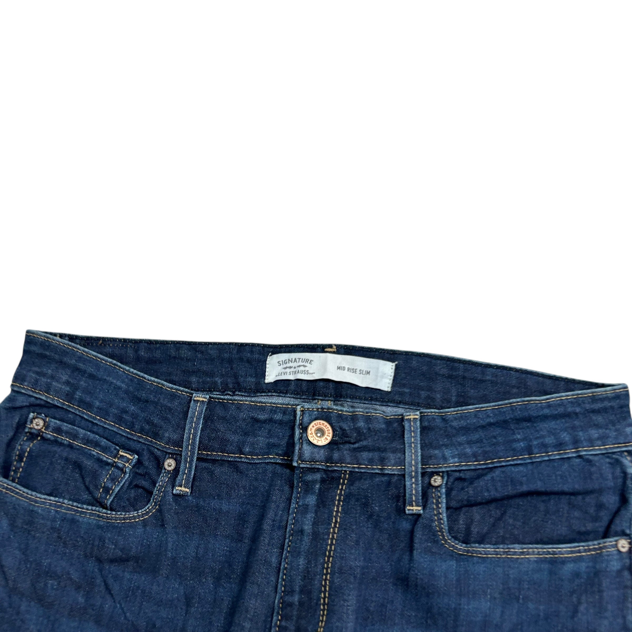 Levis Signature Jeans W31 L32 Womens Slim Fit Dark Blue Stretch Denim (E)