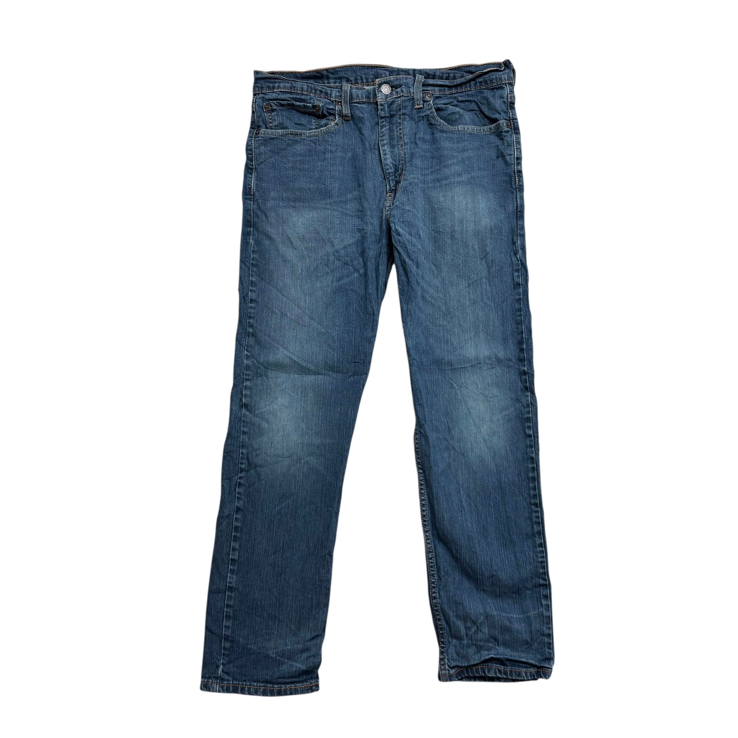 Levis 502 Jeans W34 L29 Mens Dark Blue Regular Tapered Fit Stretch Denim (E)