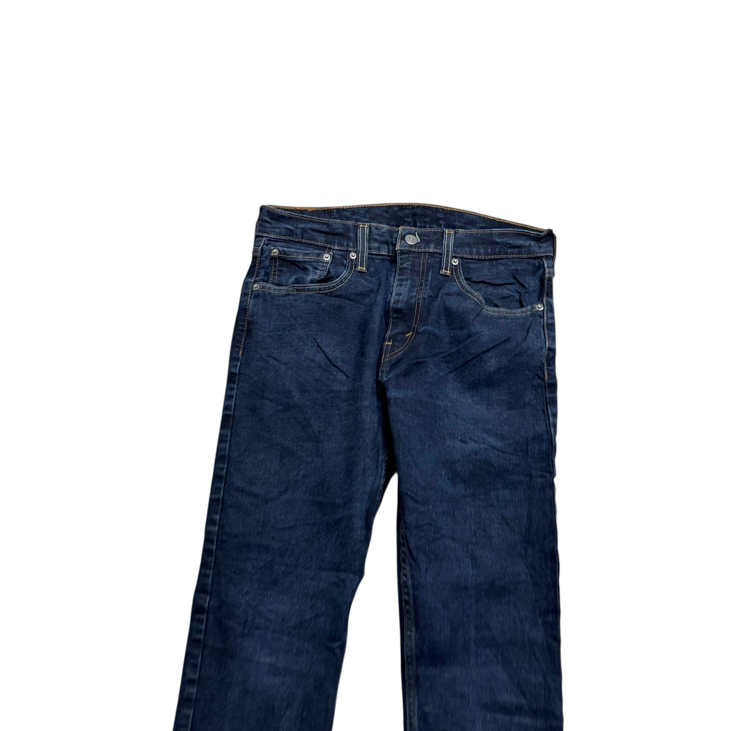 Levis 502 Jeans W31 L30 Mens Dark Blue Regular Tapered Fit Stretch Denim (E)