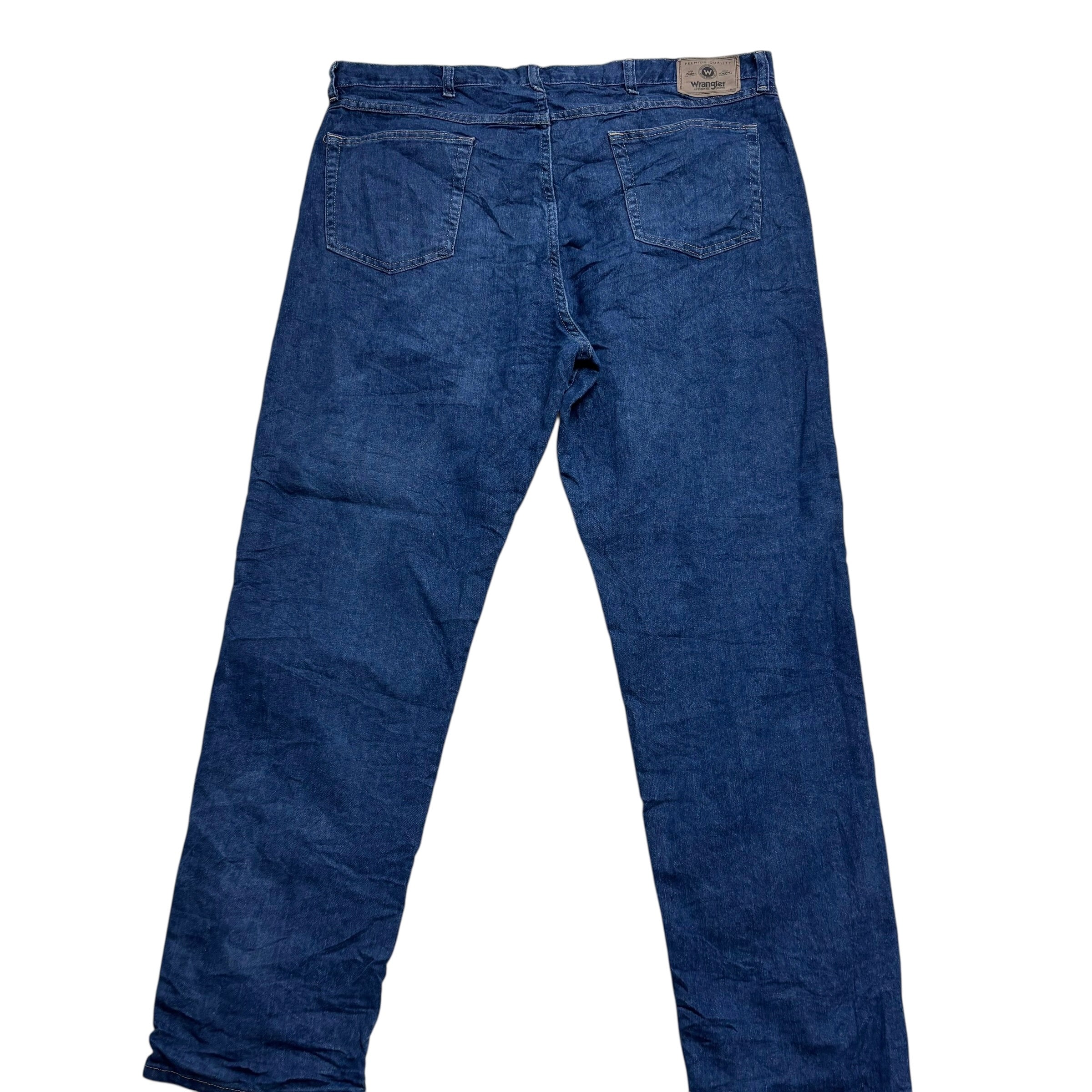 Wrangler Jeans W42 L32 Mens Dark Blue Regular Straight Fit Stretch Denim