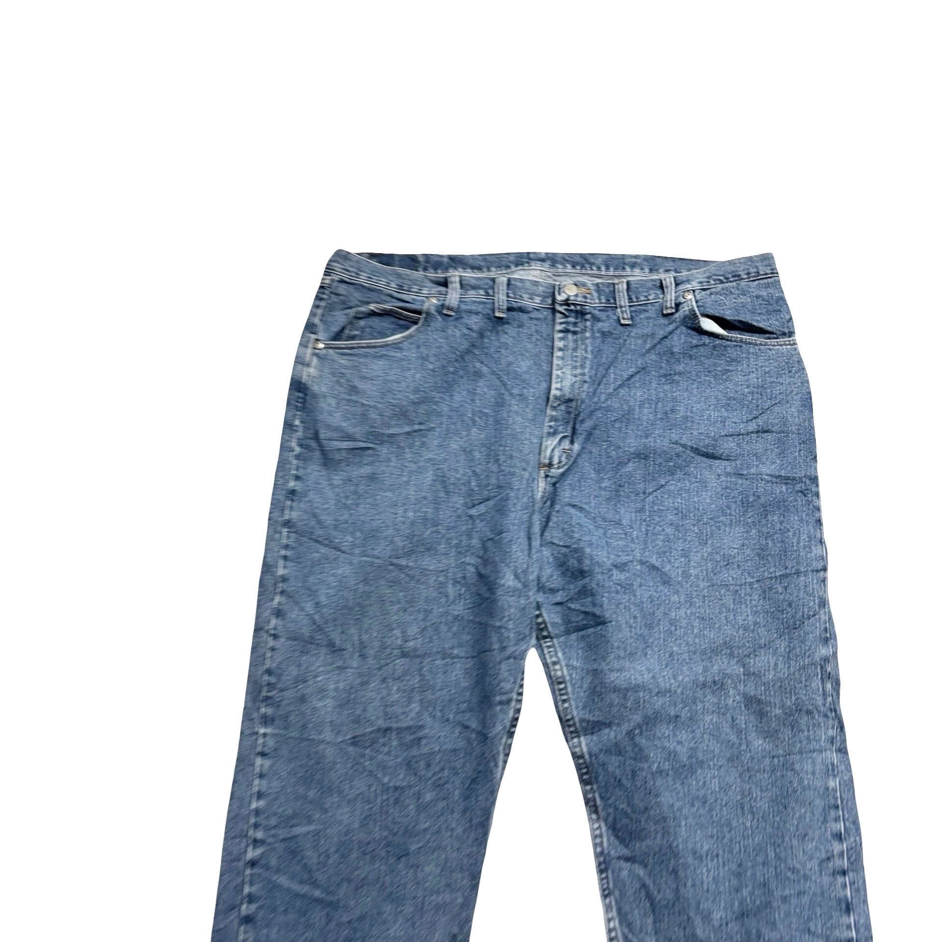 Wrangler Jeans W46 L32 Mens Light Blue Relaxed Straight Fit Denim (E)