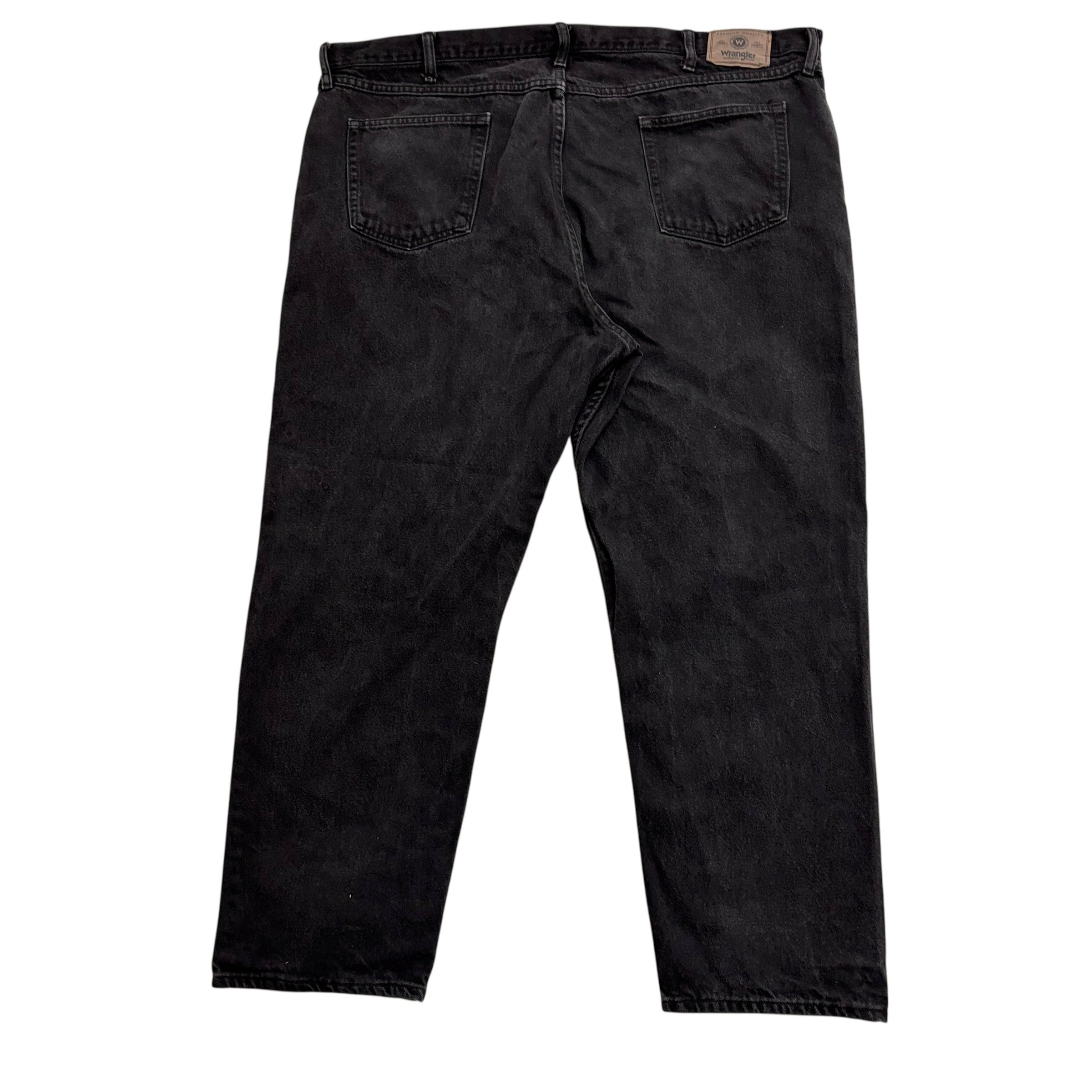 Wrangler Jeans W46 L30 Mens Black Relaxed Straight Fit Denim (E)