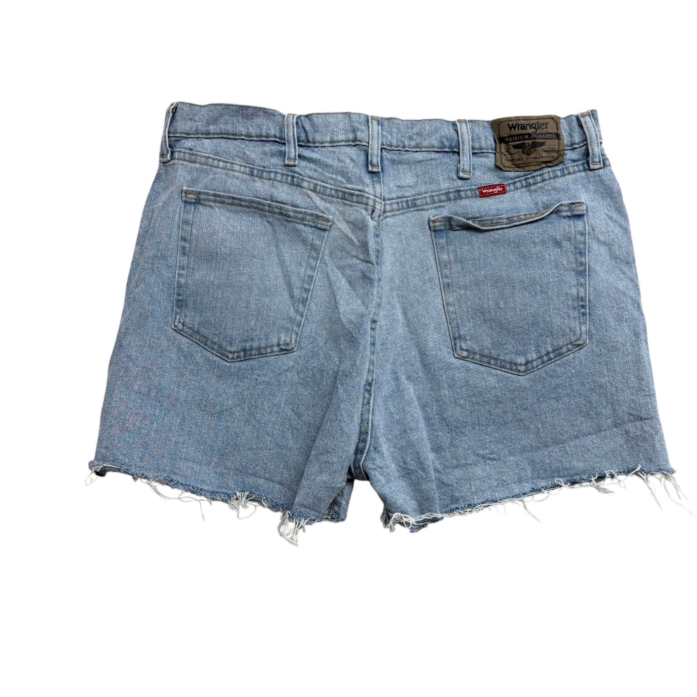 Wrangler Denim Shorts W36 Mens Light Blue Cut Off 3in Stretch