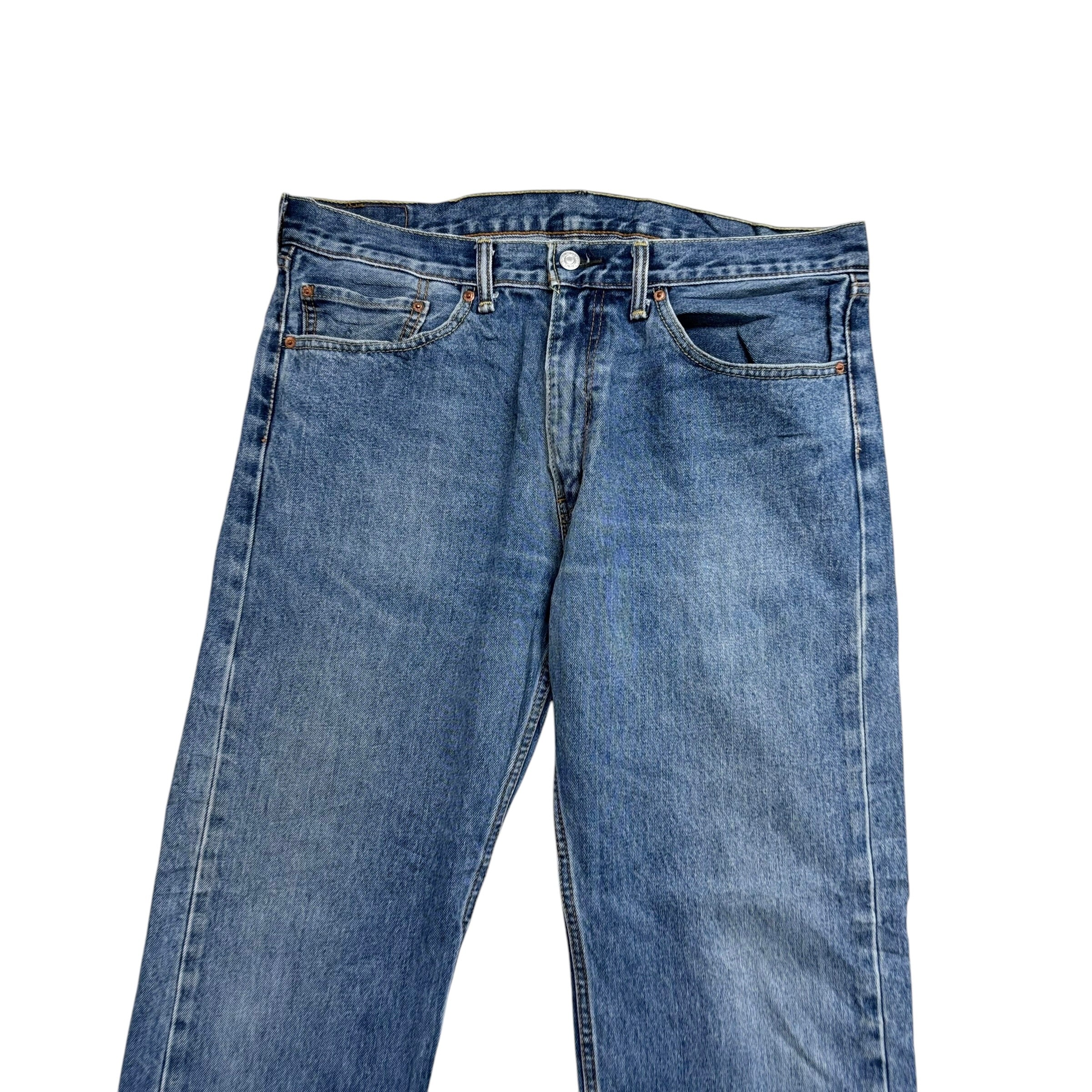 Levis 505 Jeans W36 L32 Mens Mid Blue Regular Straight Fit Denim