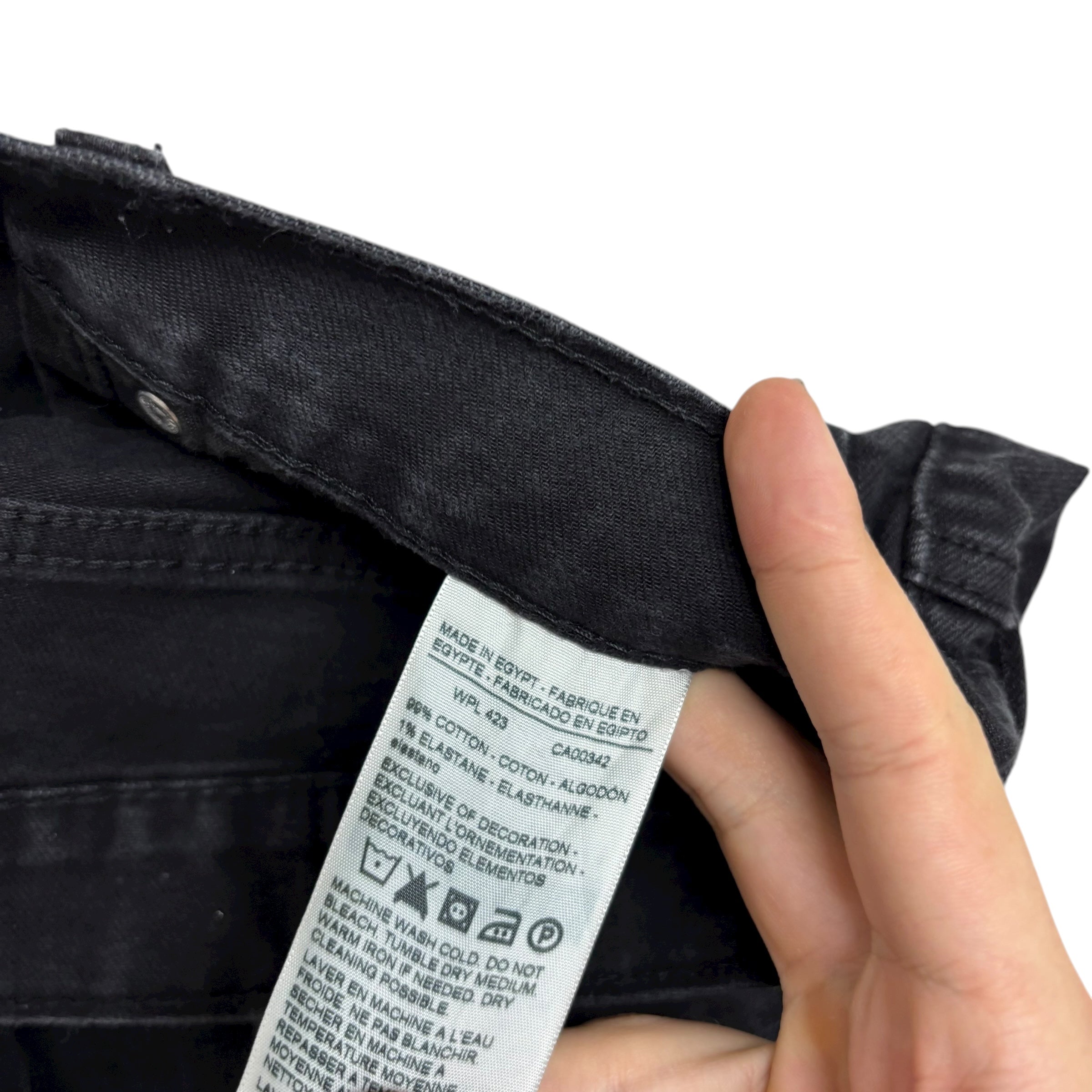 Levis Denizen Jeans W33 L30 Mens Black Skinny Fit Stretch Denim