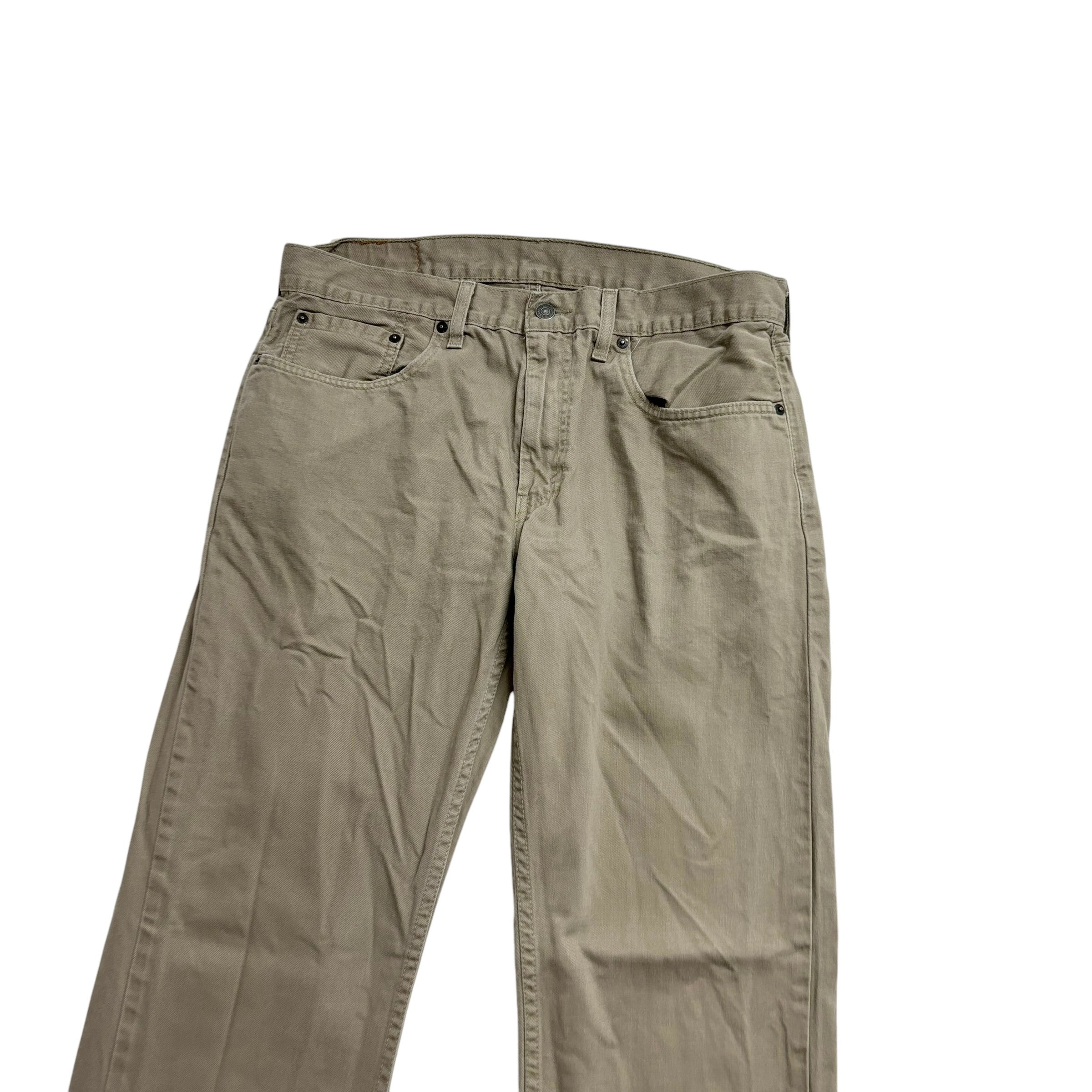 Levis 559 Trousers W33 L34 Mens Beige Relaxed Straight Fit Cotton Pants