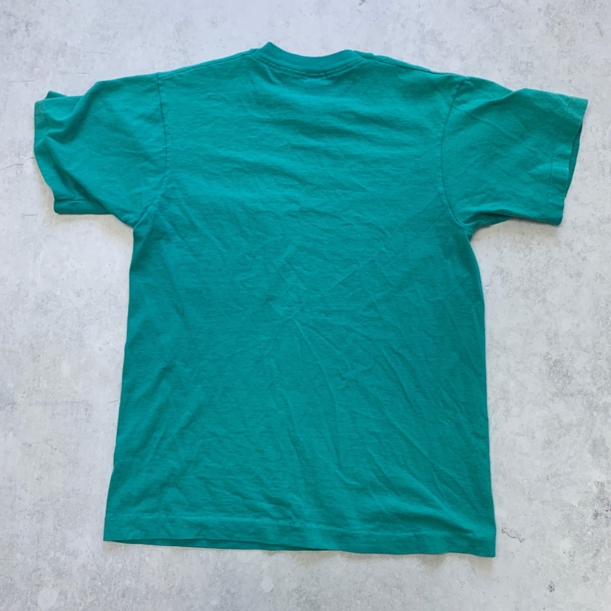 Vintage T Shirt Mens Small Teal Green Single Stitch Graphic Print USA Tourist