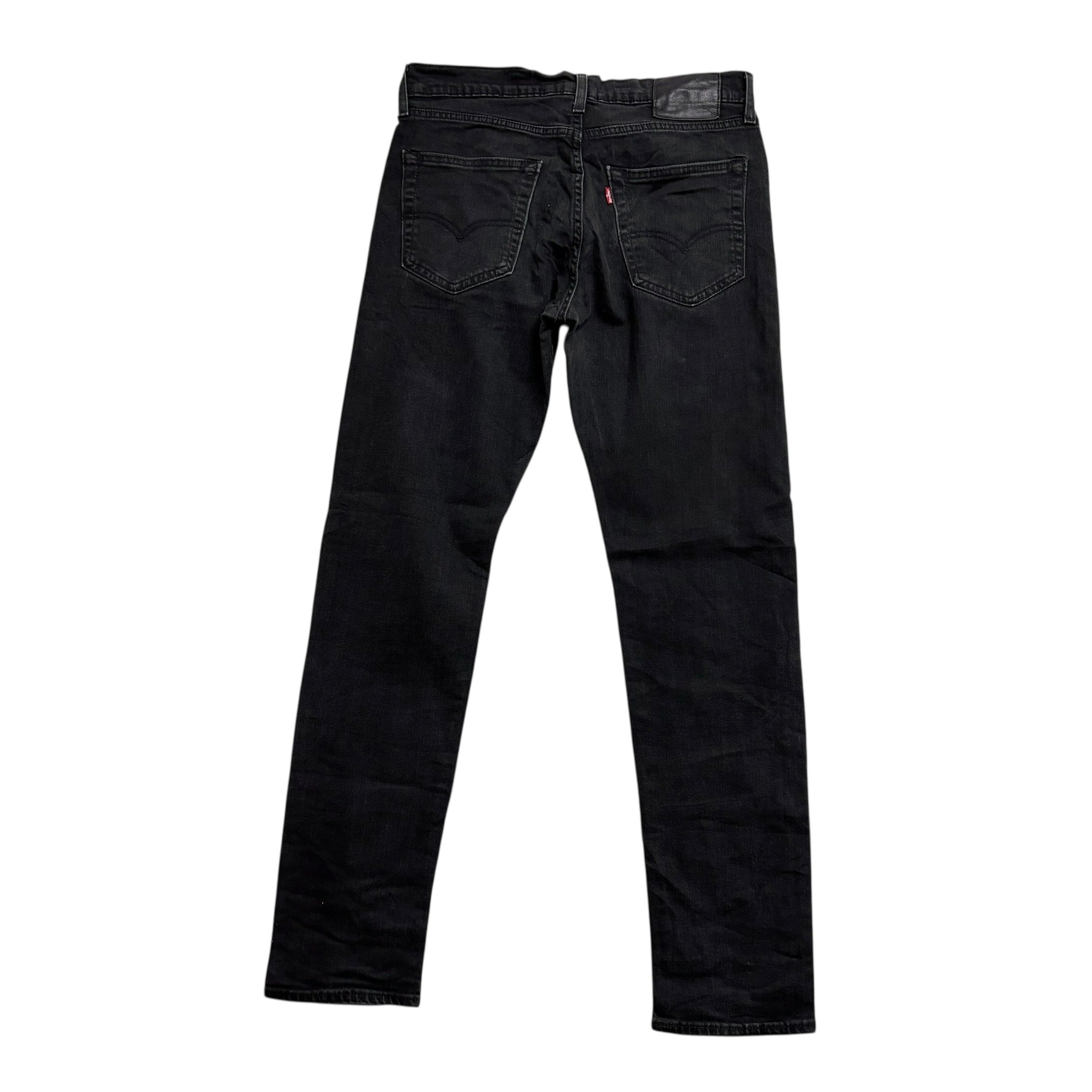 Levis 502 Jeans W32 L33 Mens Black Regular Tapered Fit Stretch Premium Denim