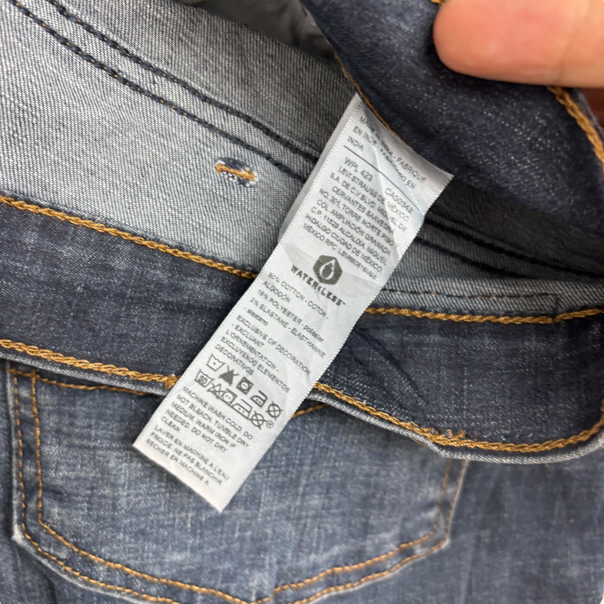 Levis Denizen Jeans W38 L30 Mens Dark Blue Slim Straight Stretch Denim (E)
