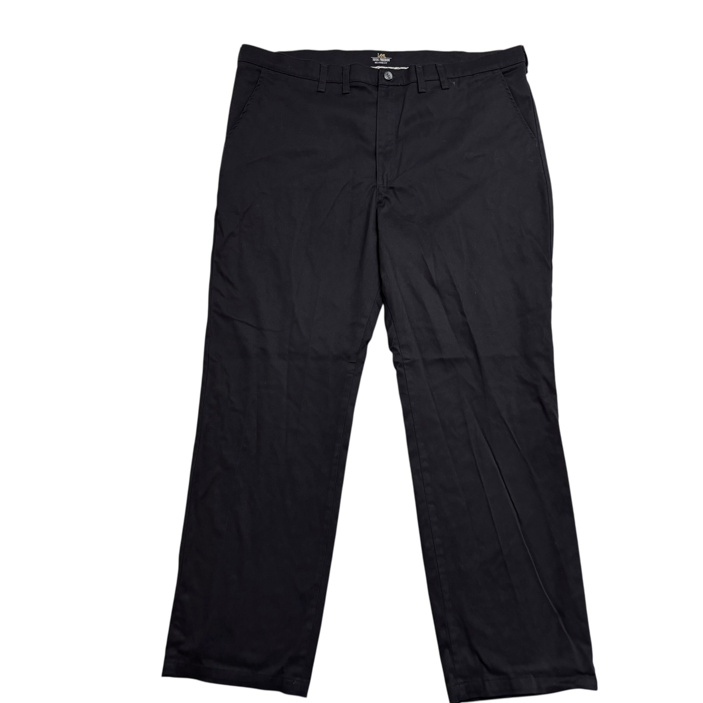 Lee Trousers W46 L34 Mens Black Relaxed Straight Fit Vintage Pants (E)