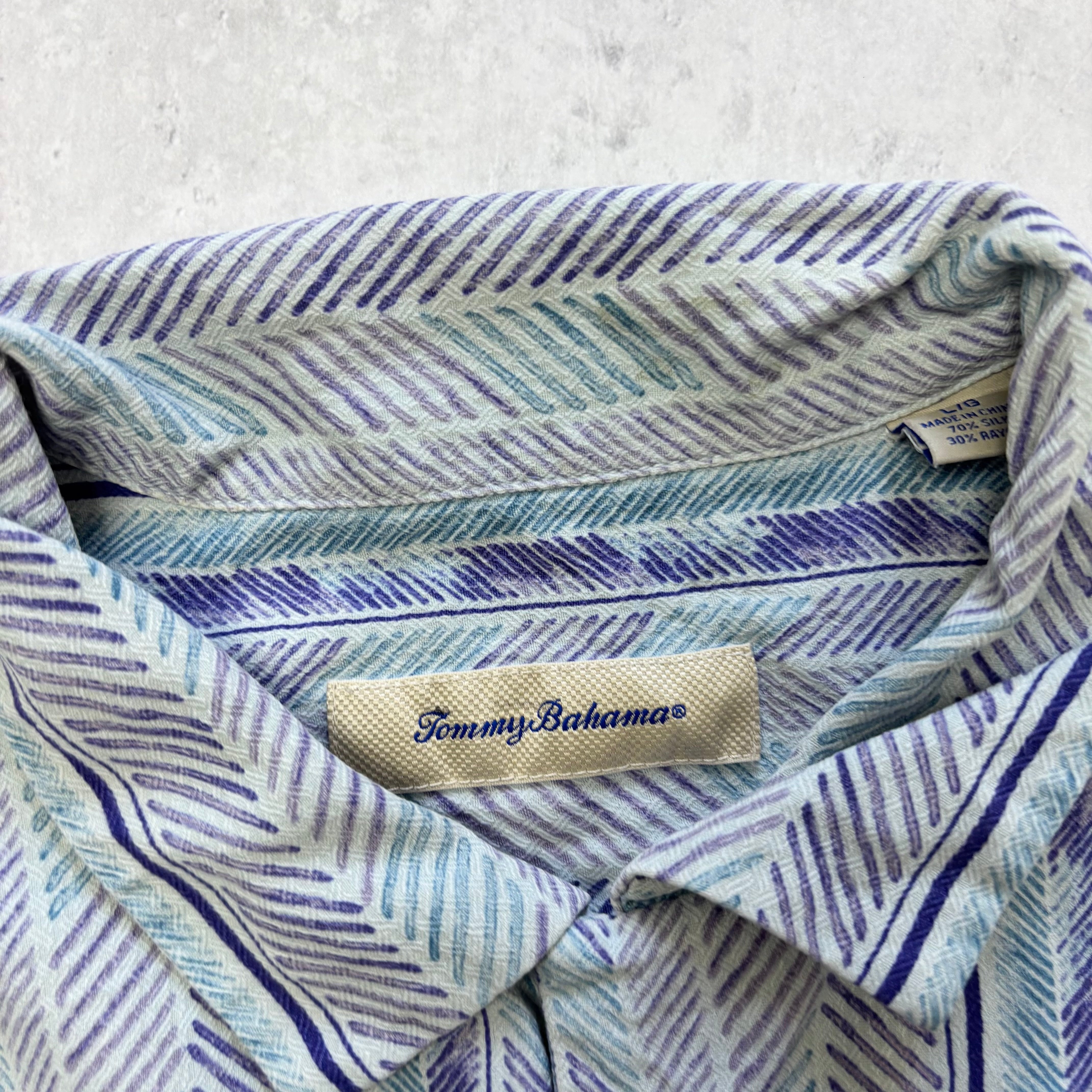 Vintage Hawaiian Shirt Mens Large Short Sleeve Silk Tommy Bahama (E)
