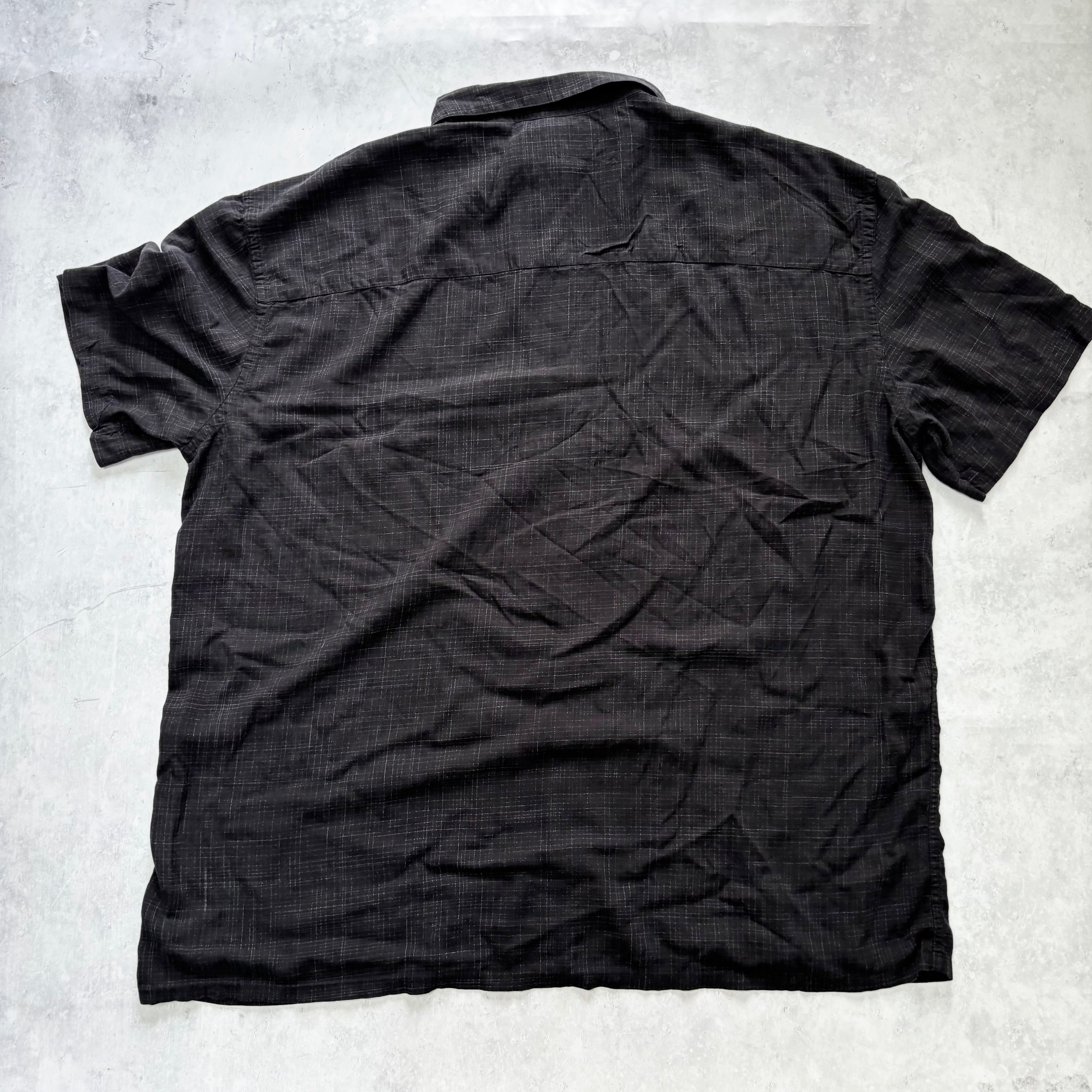 Vintage Hawaiian Shirt Mens XXL Black Floral Aloha Short Sleeve Rayon (E)