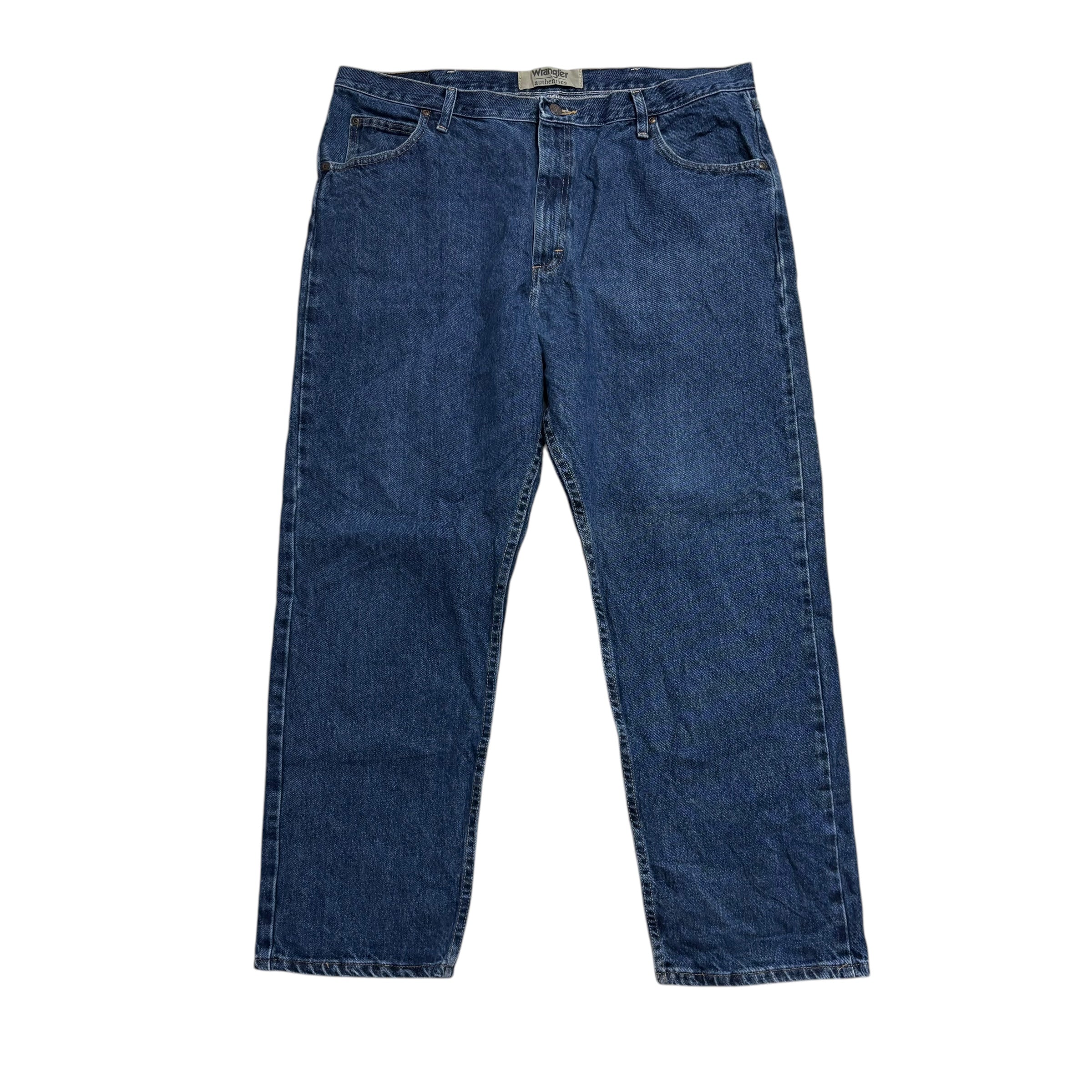 Wrangler Jeans W40 L30 Mens Mid Blue Baggy Relaxed Straight Fit Denim (E)