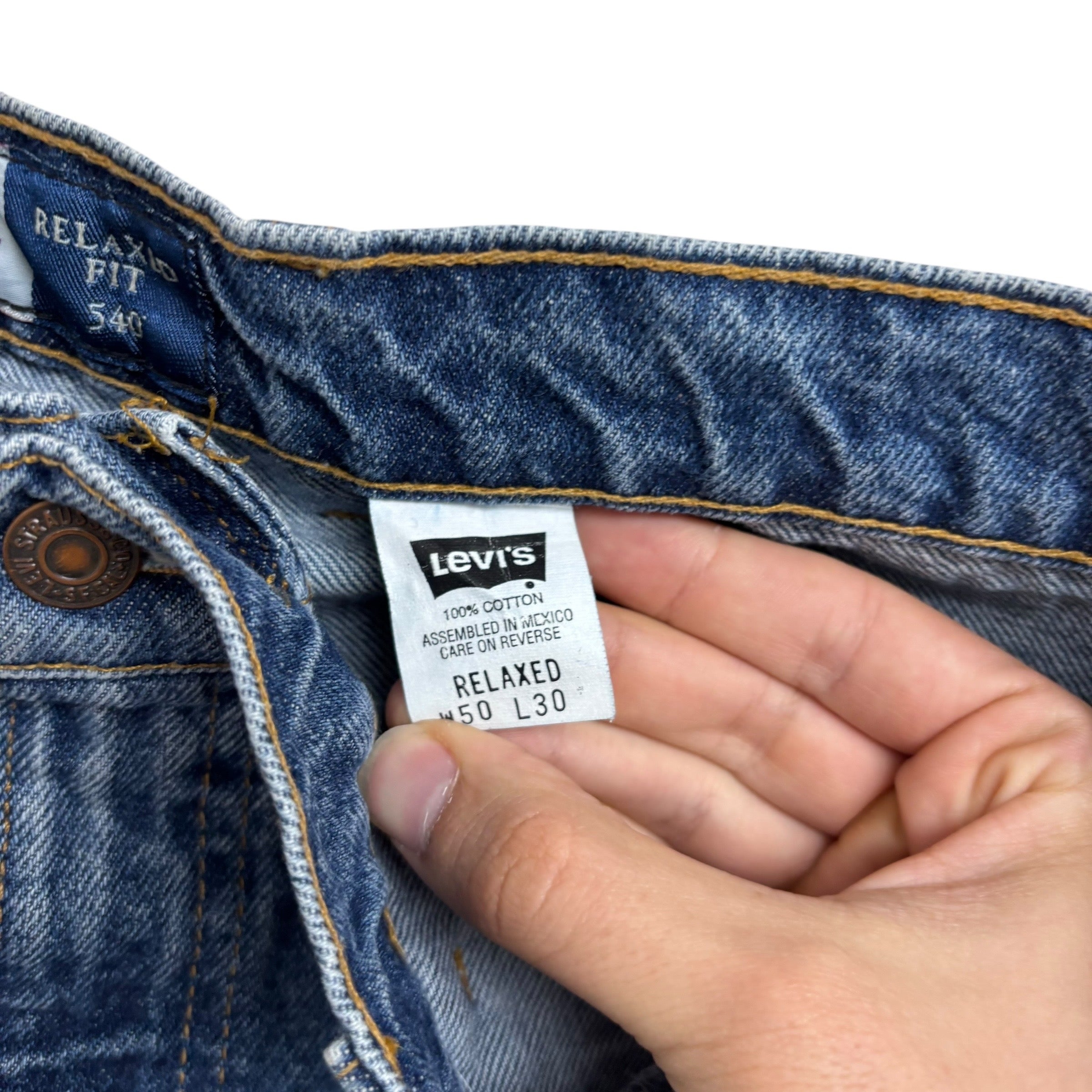 Levis 540 Jeans W48 L30 Mens Mid Blue Relaxed Straight Fit Vintage Denim