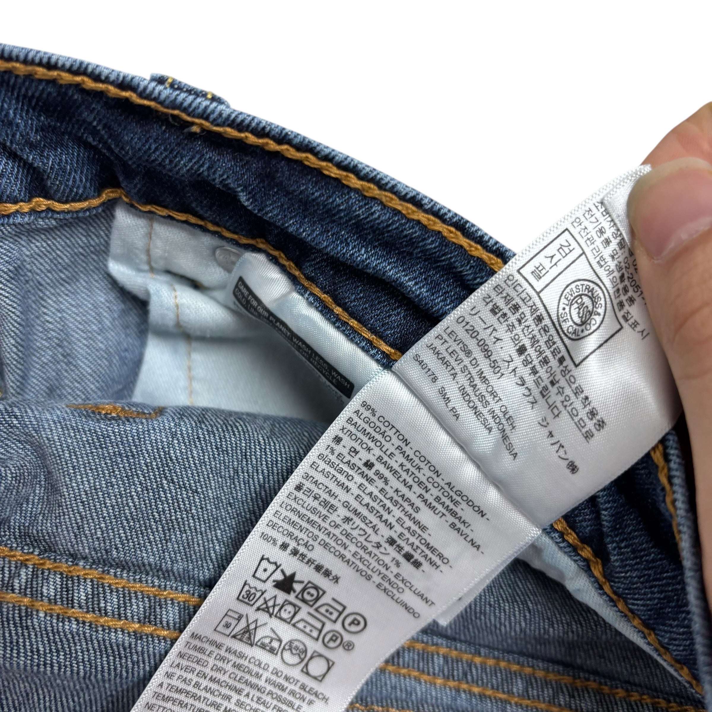 Levis 505 Jeans W34 L30 Mens Dark Blue Regular Straight Fit Stretch Denim (E)