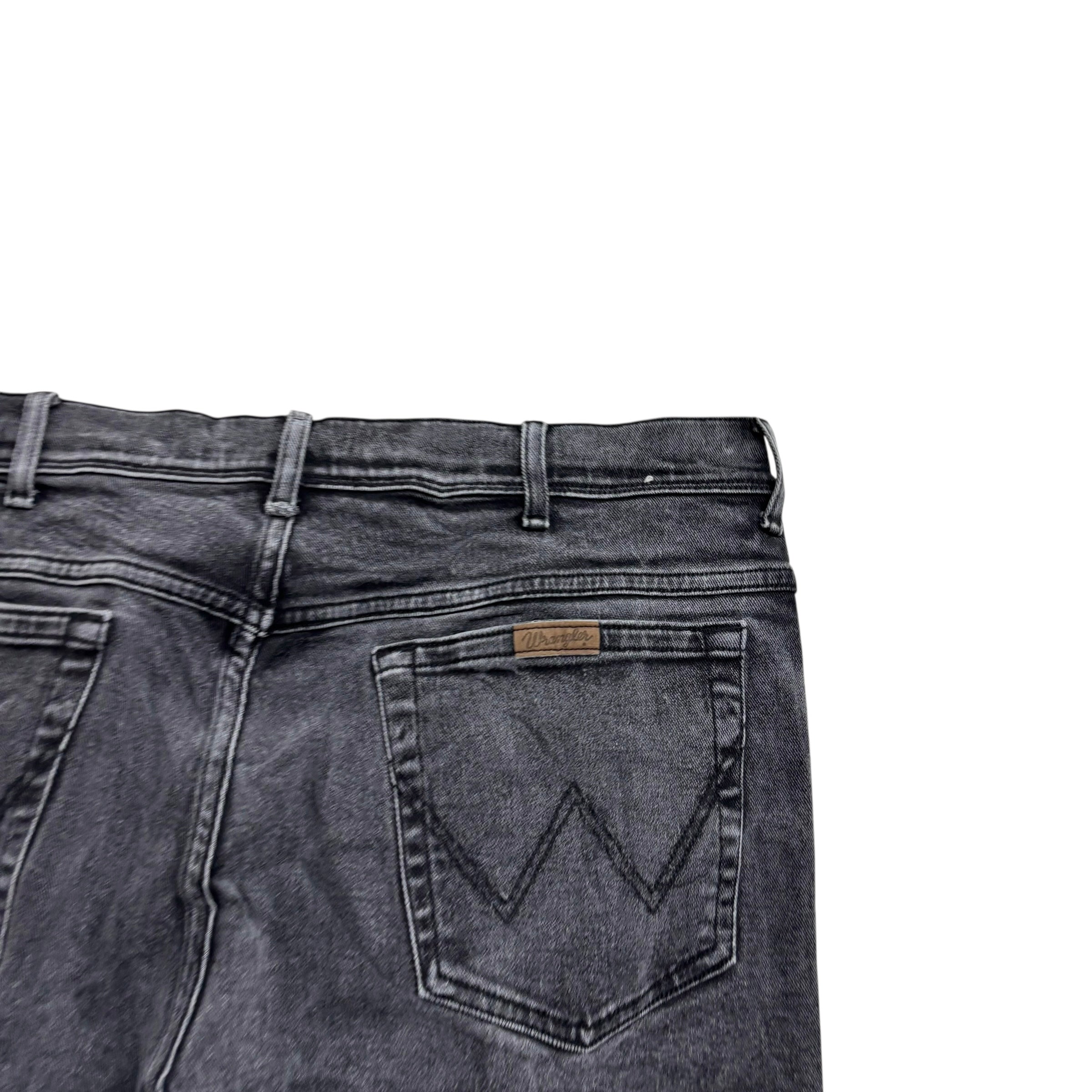 Wrangler Jeans W38 L32 Mens Black Regular Straight Fit Stretch Denim