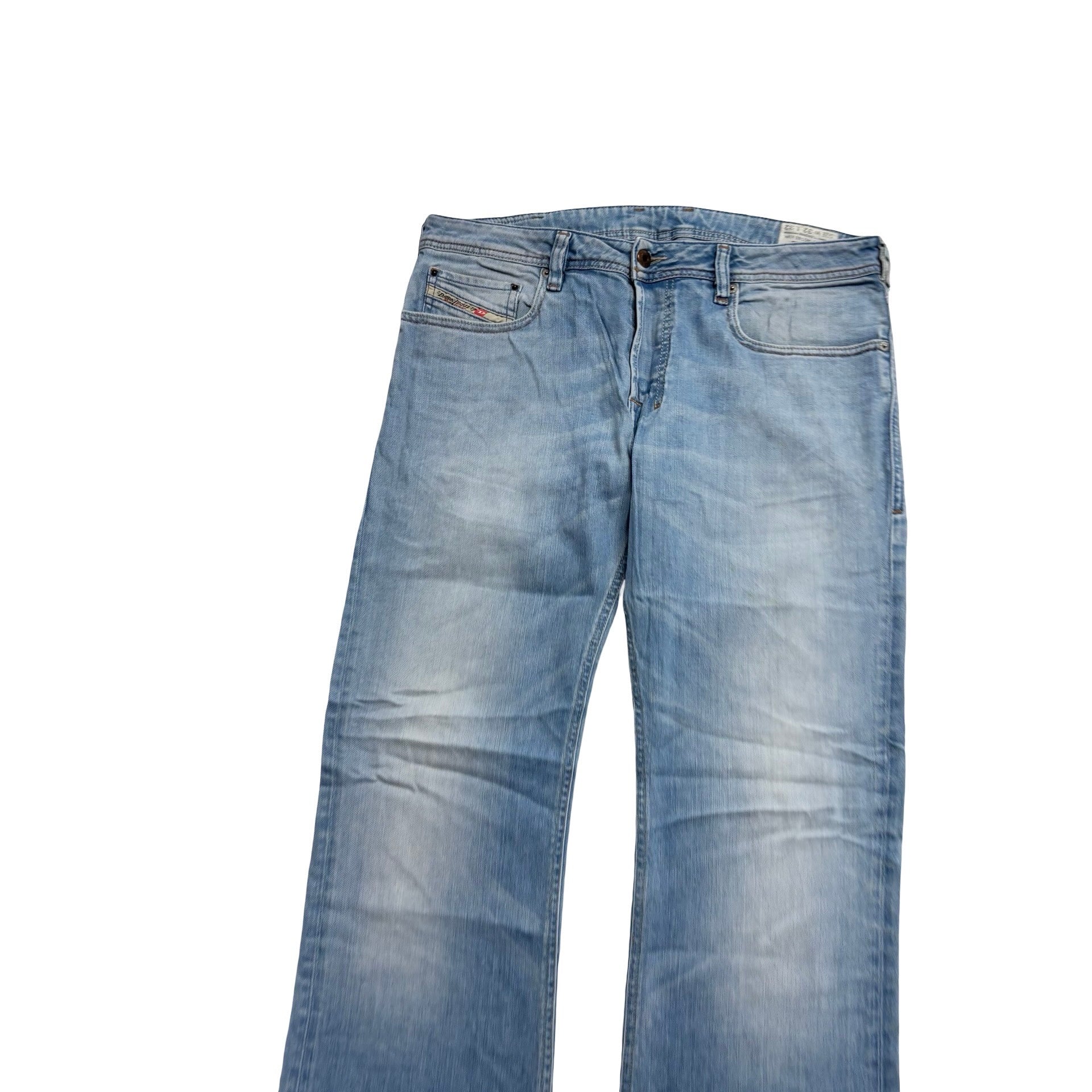 Diesel Zatiny Jeans W32 L32 Mens Light Blue Regular Bootcut Fit Stretch